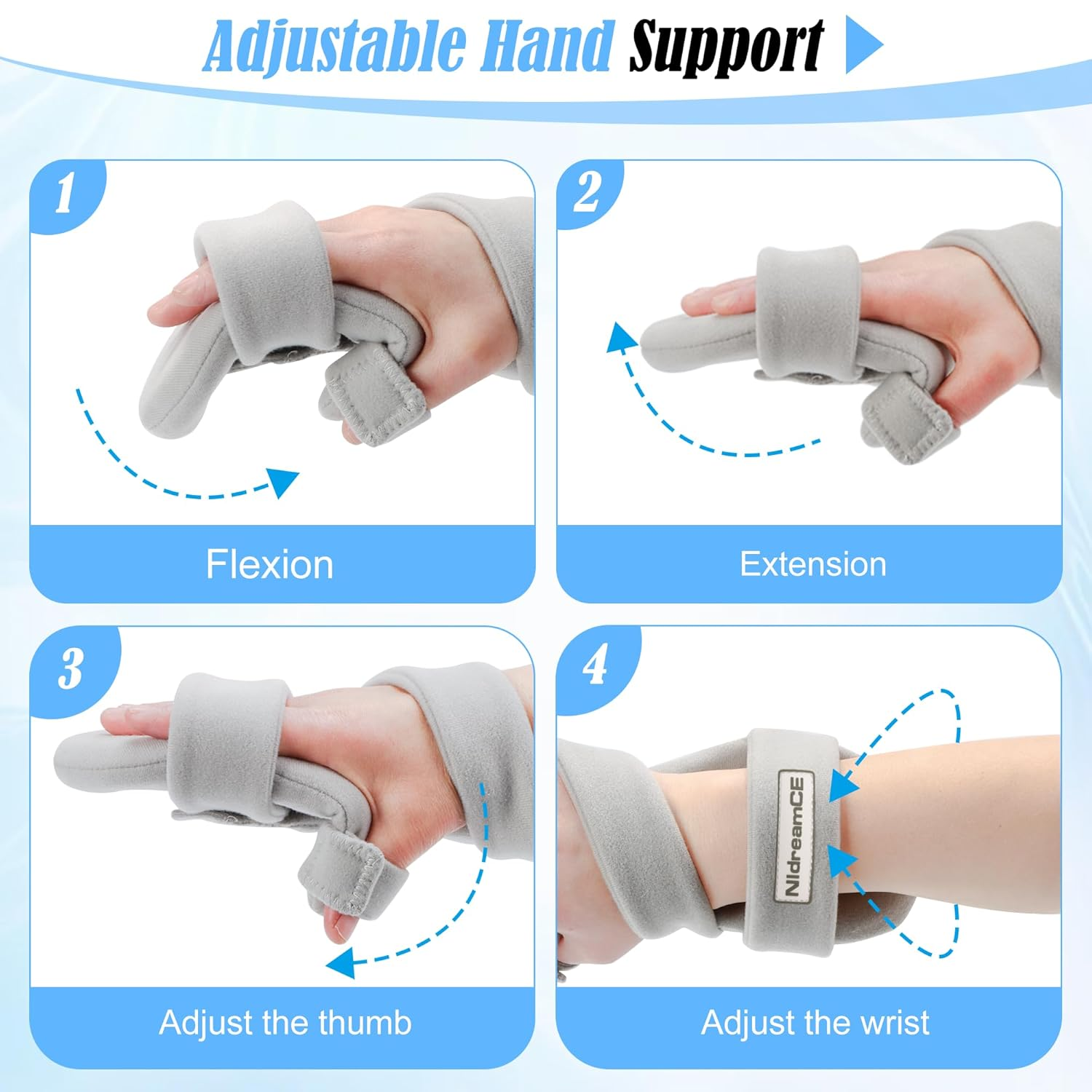 Resting Hand Splints for Straightening Fingers,Carpal Tunnel Wrist Brace Night Immobilizer with Finger Separators for Stroke Rehabilitation,Muscle Atrophy, Dupuytren'S Contractures（Right） image number 2