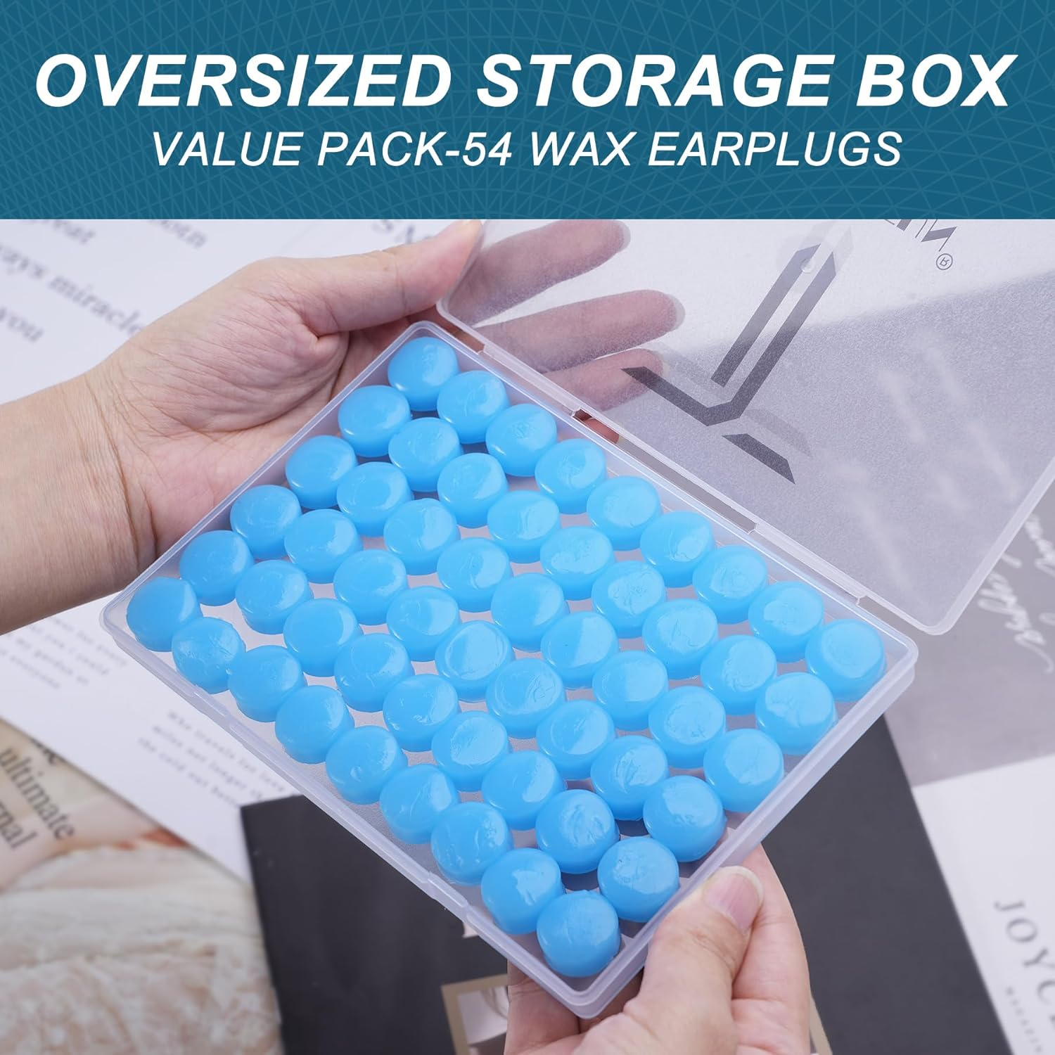 Ear Plugs for Sleeping Swimming, 54 Pair Reusable Silicone Moldable Noise Cancelling Earplugs for Shooting Range, Swimmers, Snoring, Concerts, Airplanes, Travel, Work, Studying image number 5