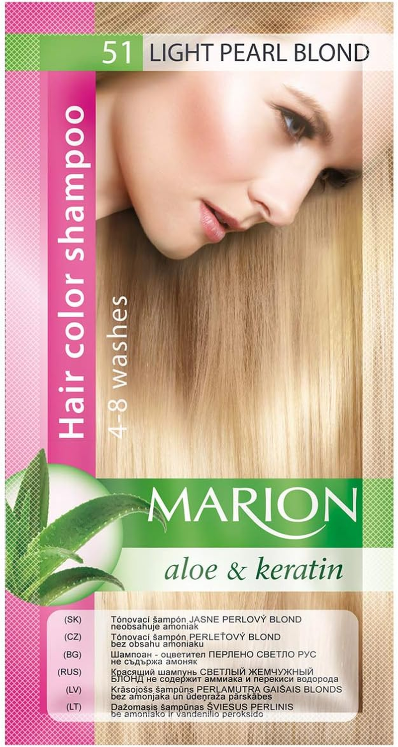 Marion Hair Dye Shampoo in Bag Semi-Permanent Colour 4-8 Washes with Aloe and Keratin
