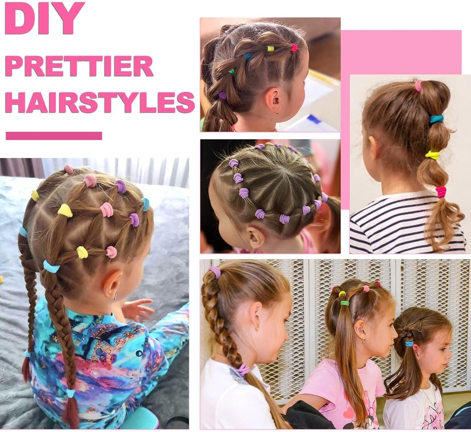 500 Pcs Baby Hair Ties,Small Hair Ties Cotton Mini Hair Ties No Damage Baby Girl Hair Accessories, Toddler Hair Ties for Girls and Kids image number 3