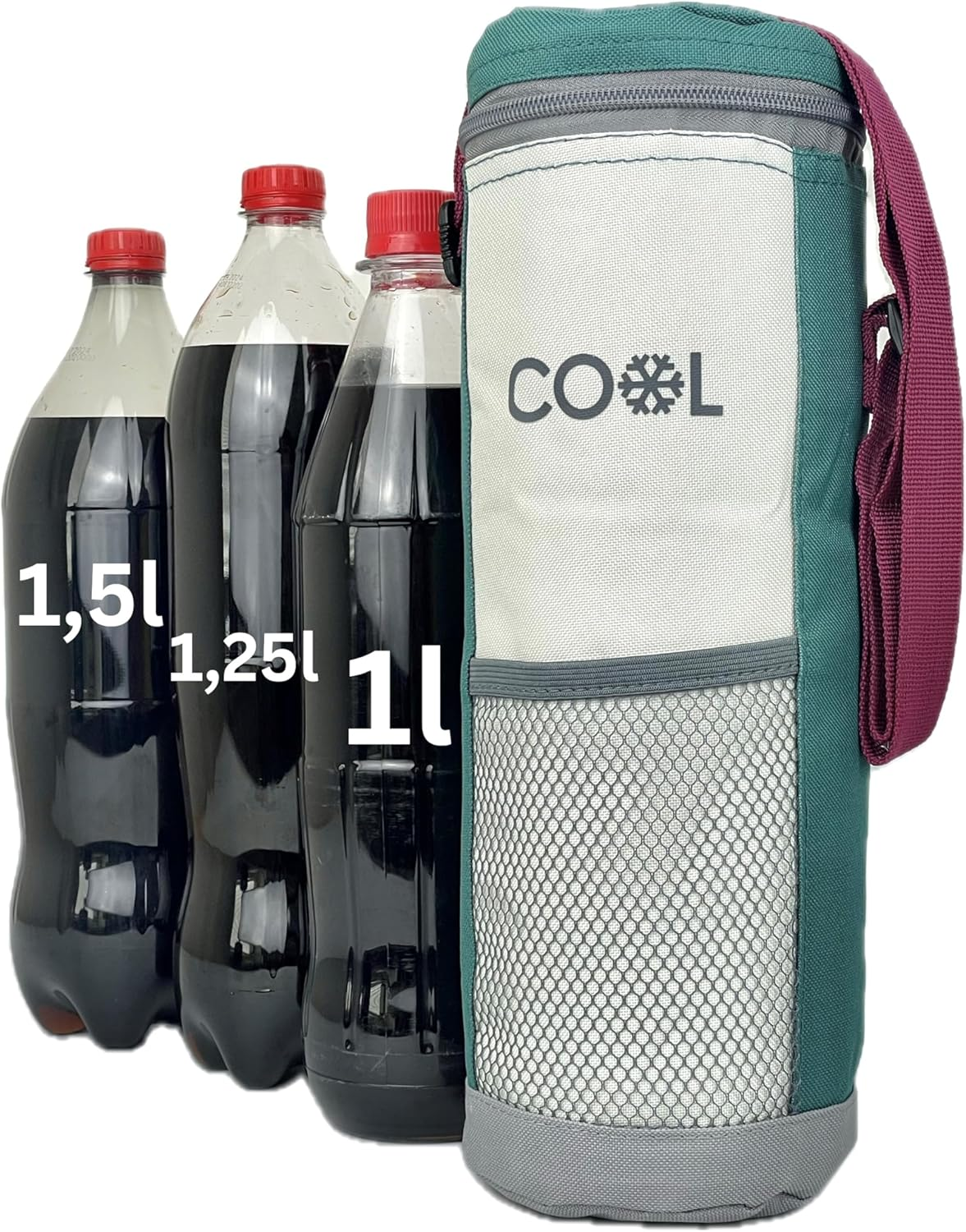 Cool Bag for Bottles up to 1.5 Litres, Bottle Cooler Bag, Size 12 X 32 Cm, Cool Box, Cool Bag, with Adjustable Shoulder Strap, Set of 3, Ideal for Travel image number 5