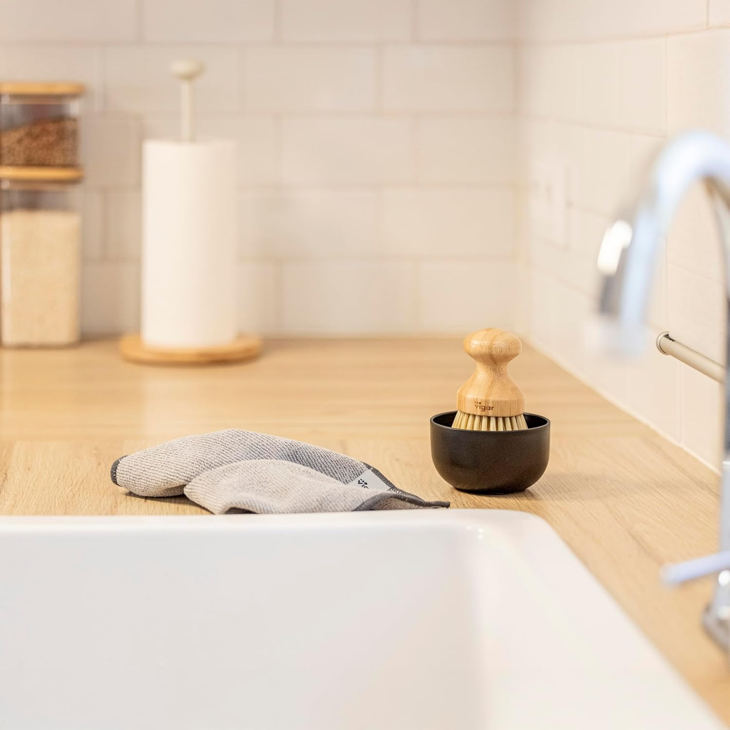 VIGAR Vintage Bamboo Palm Brush Set image number 3