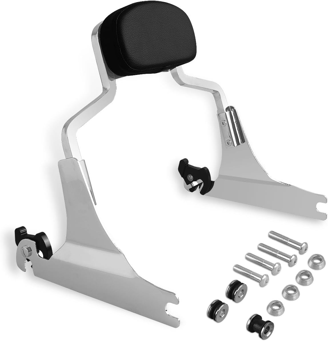 Detachable Hardware Backrest Sissy Bar Upright Passenger Backrest Pad with Docking Kit for Harley Breakout 2013-2017 FXSB, Fxse,Fxsbse（Gloss Black）