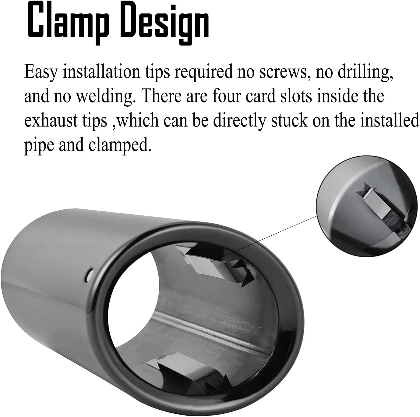 Dsycar Chrome Plating Stainless Steel Car Exhaust Muffler Tip Pipes Covers for Audi A1 Q3 A4L Q5 A3 TT Black image number 1