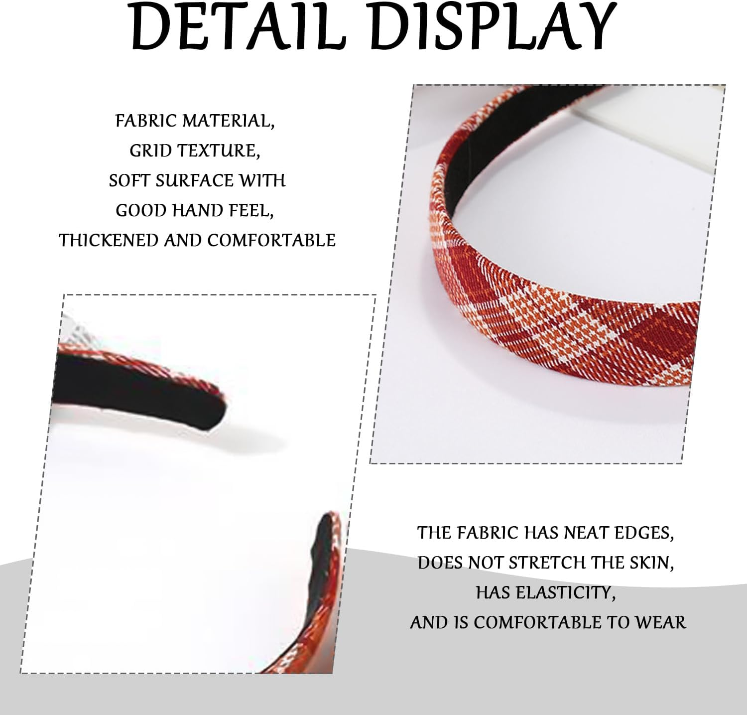 Pack of 3 Checked Headbands, Classic image number 5