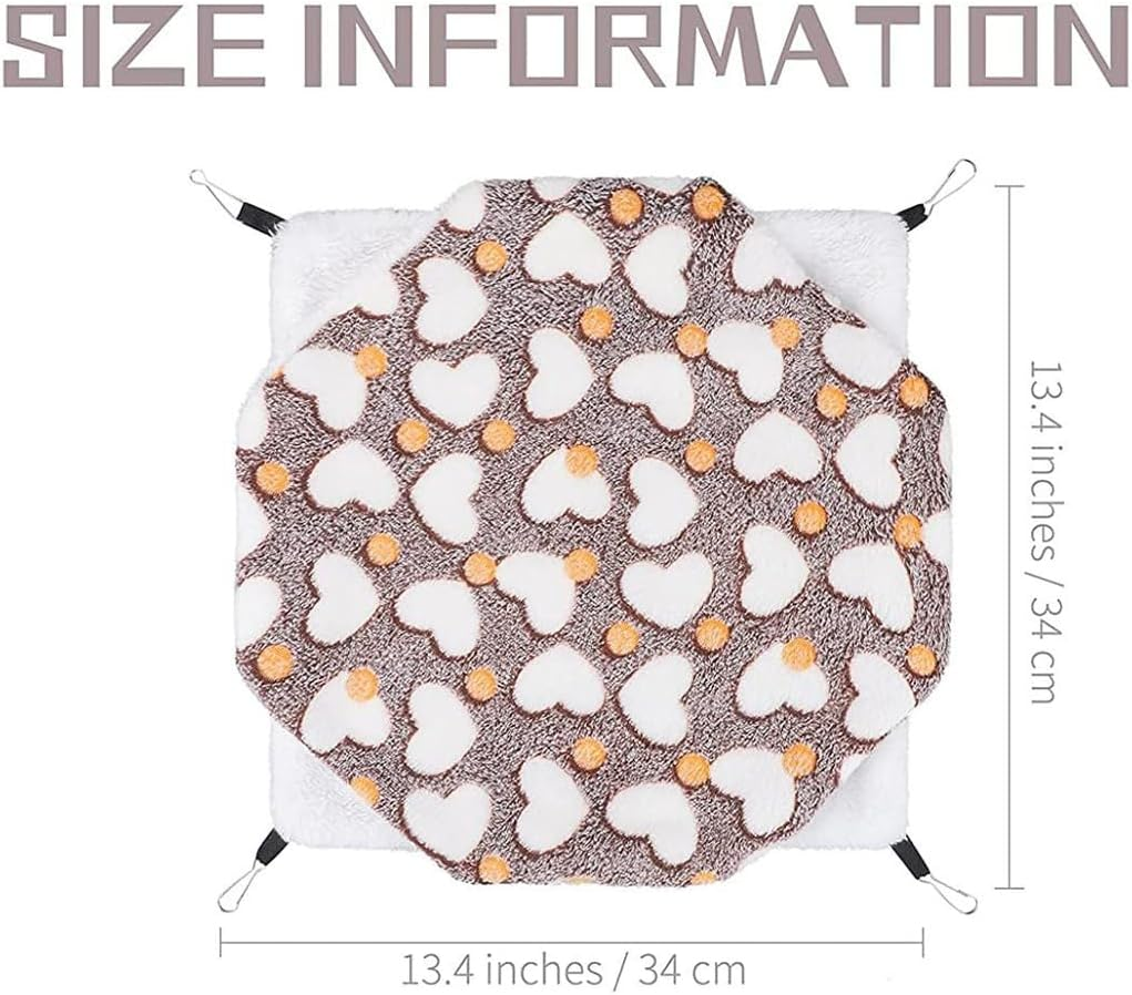 Weddhuis 1 Piece Guinea Pig Hammocks for Rats Ferrets Small Animal Soft Warm Fleece Pets Cage Accessories Hanging Small Animal Beds for Sleeping Hamsters (Star) image number 4