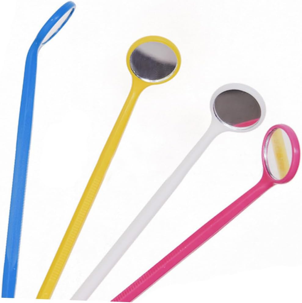 HEATSHAKING 100Pcs Disposable Plastic Mouth Mirrors for Dental Inspection Oral Care Tools for Household Hygiene and Plaque Visualization