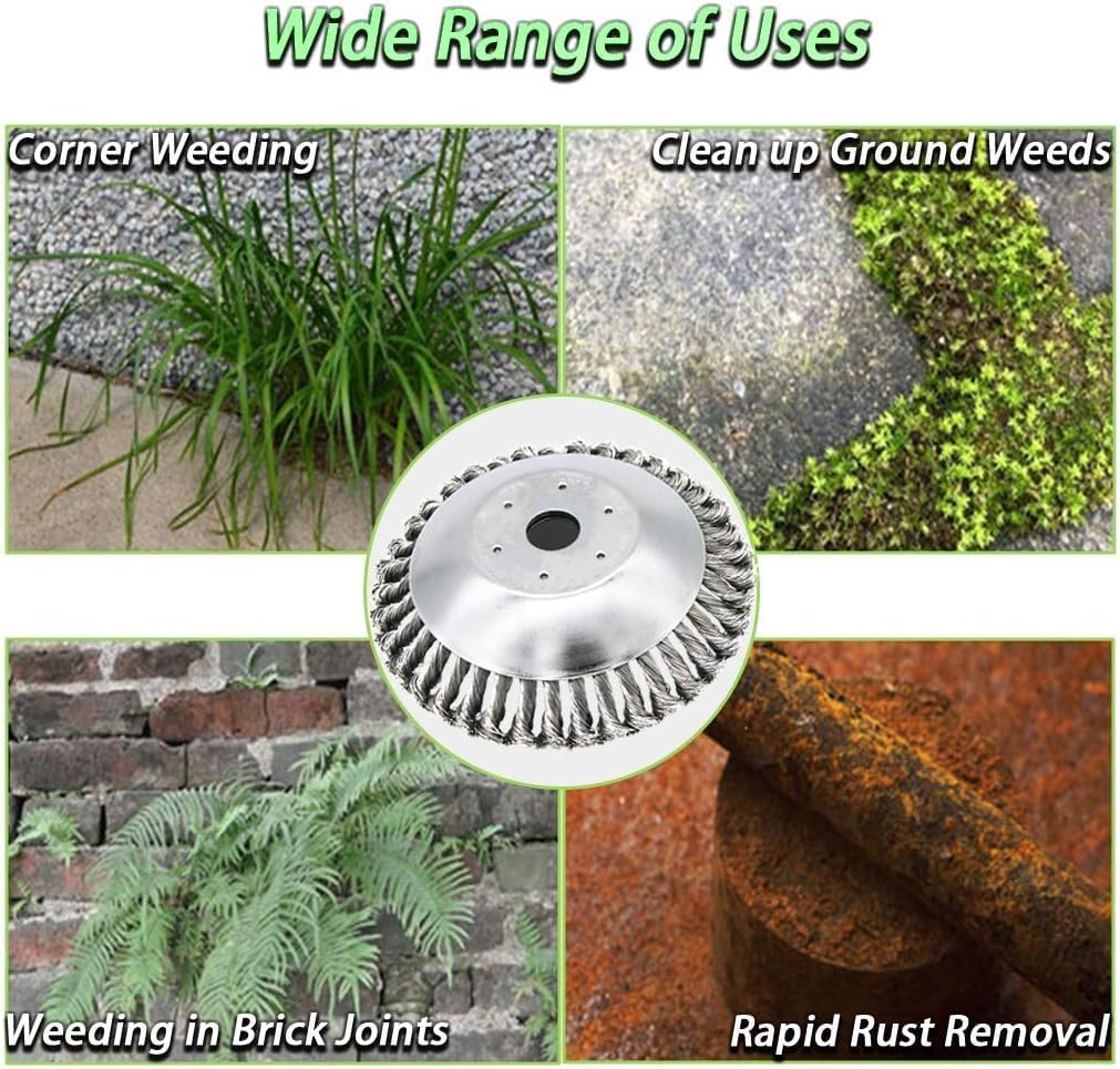 6 Inch Wired Trimmer Blade, Steel Wire Cutter Trimmer Head, Wired Trimmer Head with Adapter Kit for String Trimmers, Gardening Lawnmower, Moss Grass Rust Removal image number 6