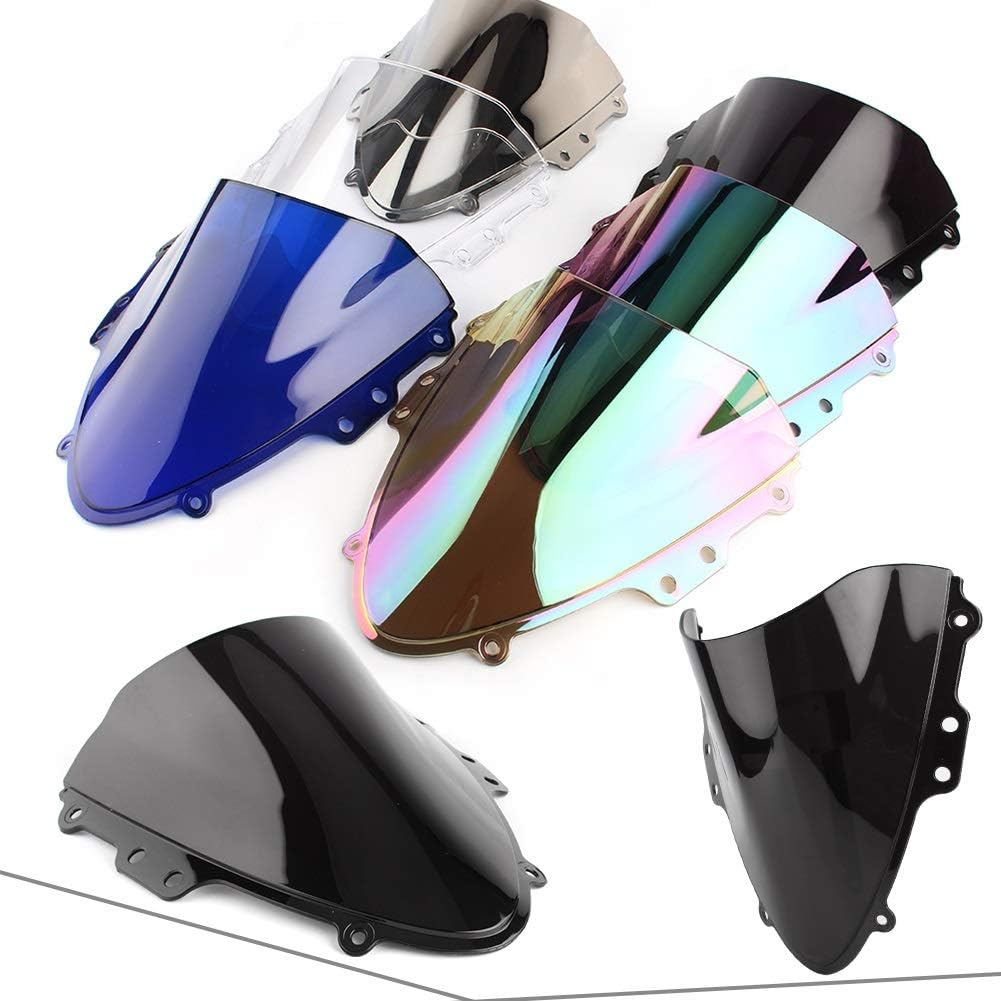 Motorcycle Accessories for Suzuki GSXR600 GSXR750 K4 2004 2005 Windshield Windscreen Double Bubble Motorcycle Parts ABS Plastic Windshield (Color : Iridium) image number 1
