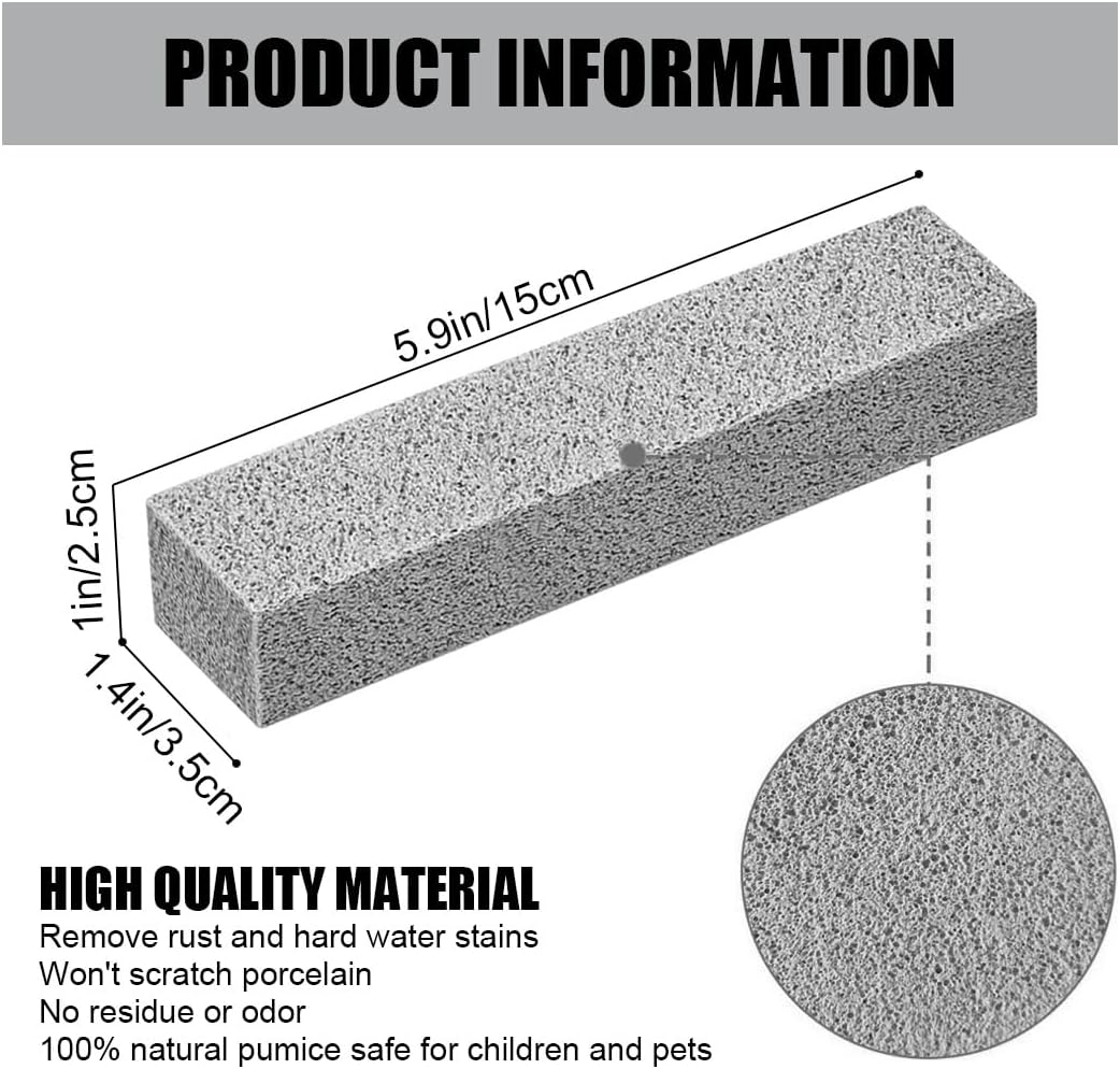 10 Pack Pumice Stone Toilet Bowl Cleaner Pumice Stick Cleaner for Removing Toilet Bowl Ring, Bath, Household, Kitchen (Grey) image number 5