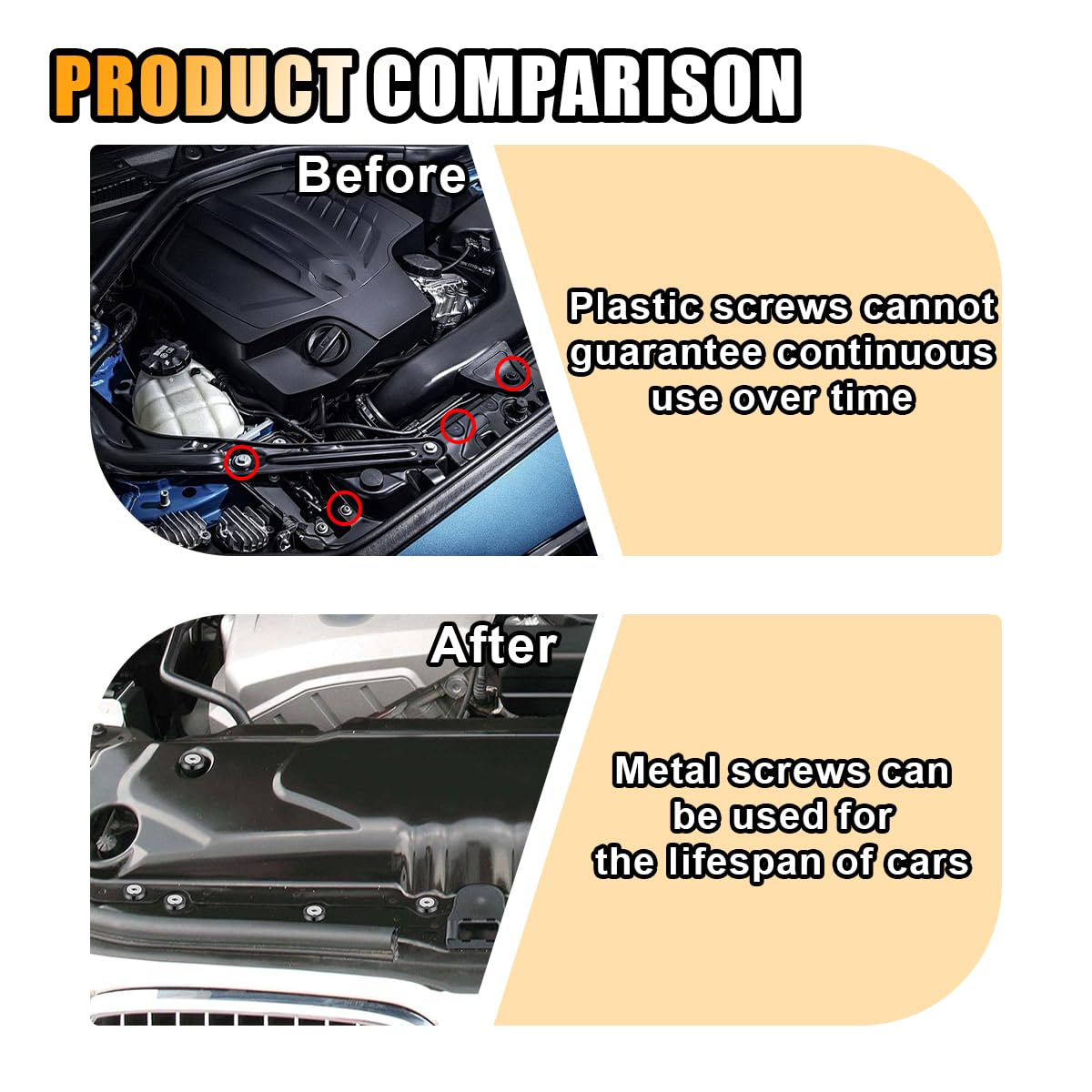 20PCS Aluminum Bumper Fender Washer Stainless Steel Bolts, Engine Bay Dress up Fastener Kit, M6 JDM Fender Washer, Car Body Decoration Kit for Headlights Trunk License Plate Frame (Black) - Black image number 1