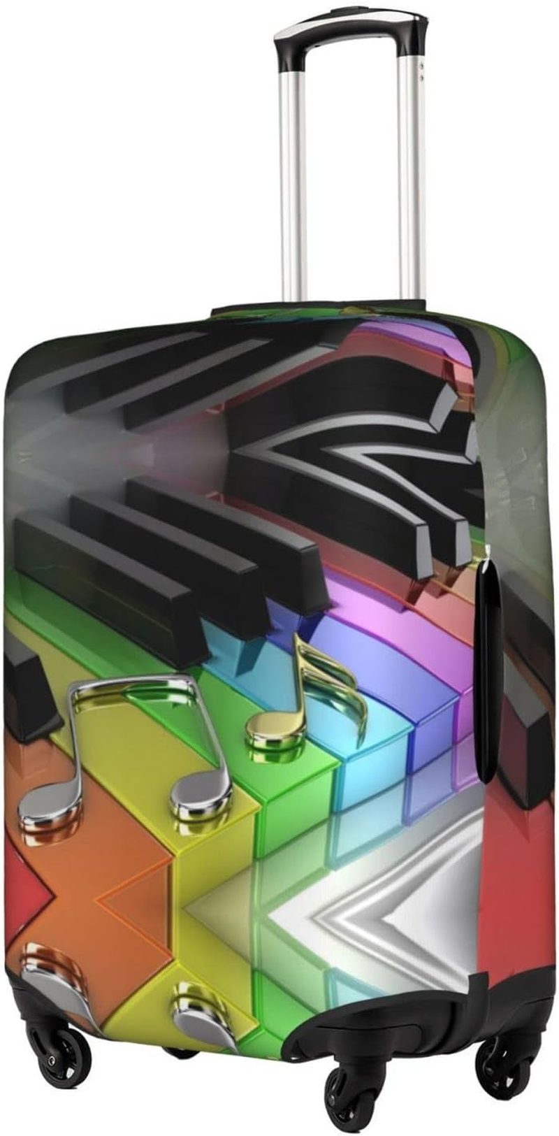 Piano Key Luggage Cover Washable Suitcase Protector Anti-Scratch Suitcase Cover Fits 18-32 Inch Luggage
