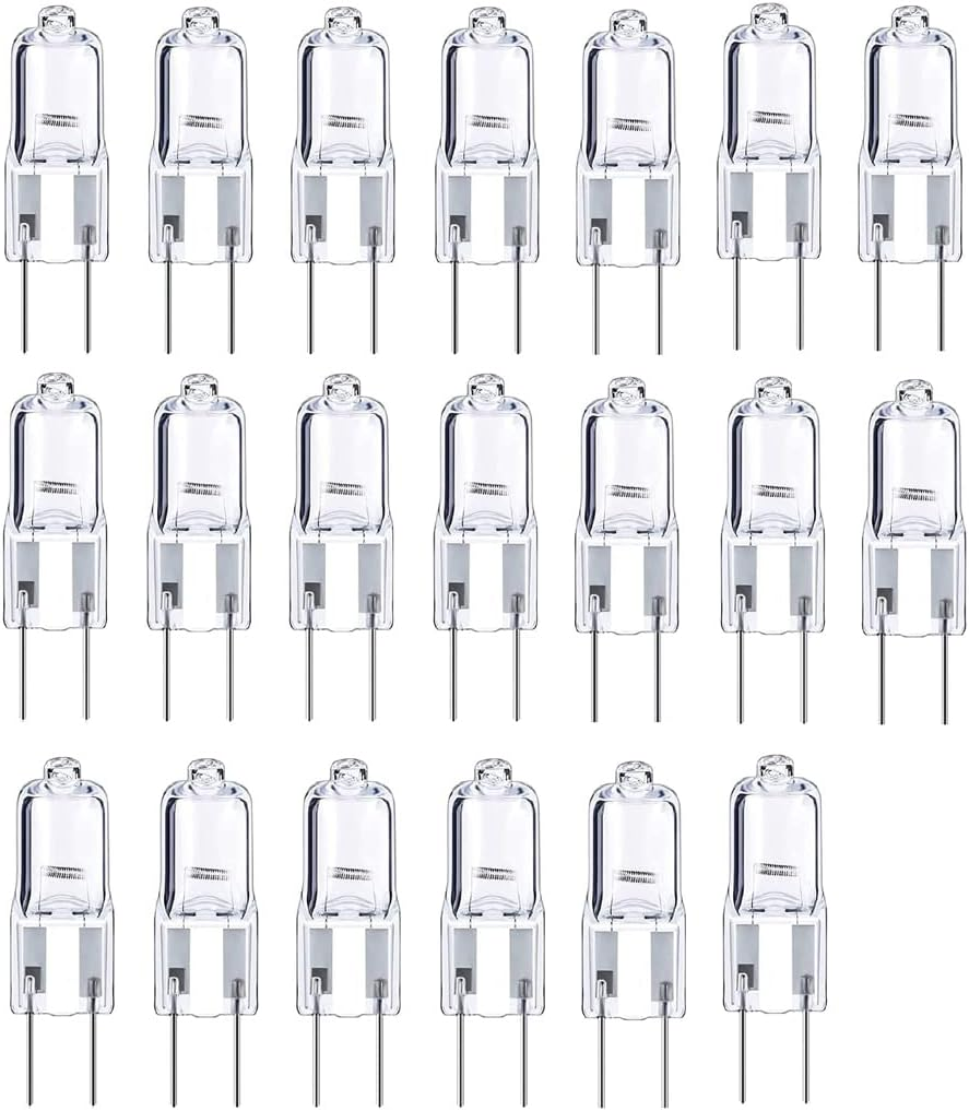 10 Pack GY6.35 35W 12V Dimmable G6.35 T4 Halogen Bulbs for under Cabinet Type JC Lighting Warm White 2700K image number 2