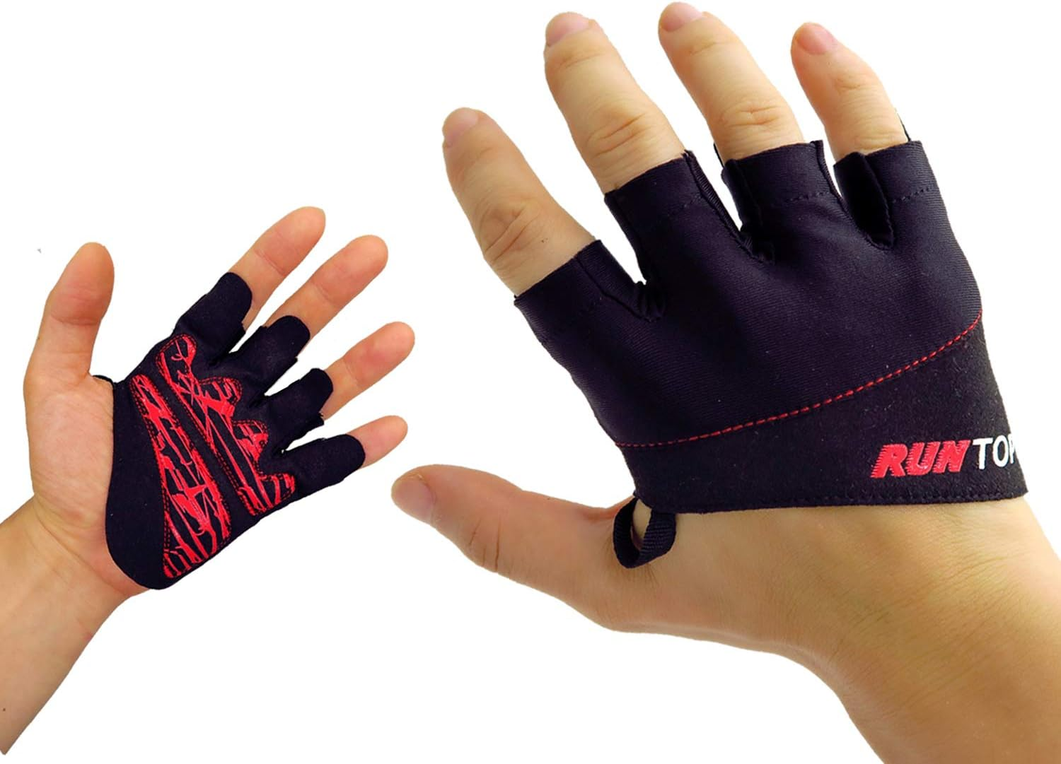 RUNTOP Workout Gloves Weight Lifting Grips with Silicon Padding Exercise Gloves Perfect for Women Men Crossfit Training WODS Weightlifting Bodybuilding Powerlifting Gym Fitness image number 2