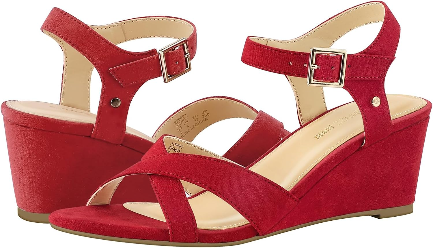 PIZZ ANNU Women'S Wendy Low Wedge Sandals Ankle Strap Espadrille Open Toe Casual Summer Women Wedge Heels Shoes image number 7