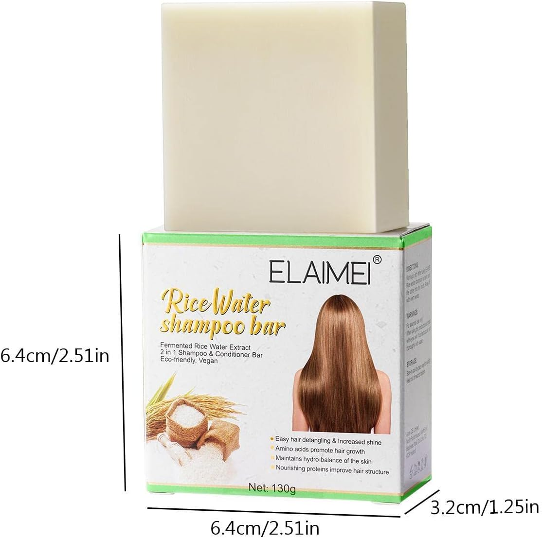 2 Pcs Hair Shampoo Bar, Solid Shampoo Bar Hair Soap Organic Shampoo Bars for Hair Loss, Hydrating Hair Loss Solution for Strengthening & Volumizing Hair M/B image number 6