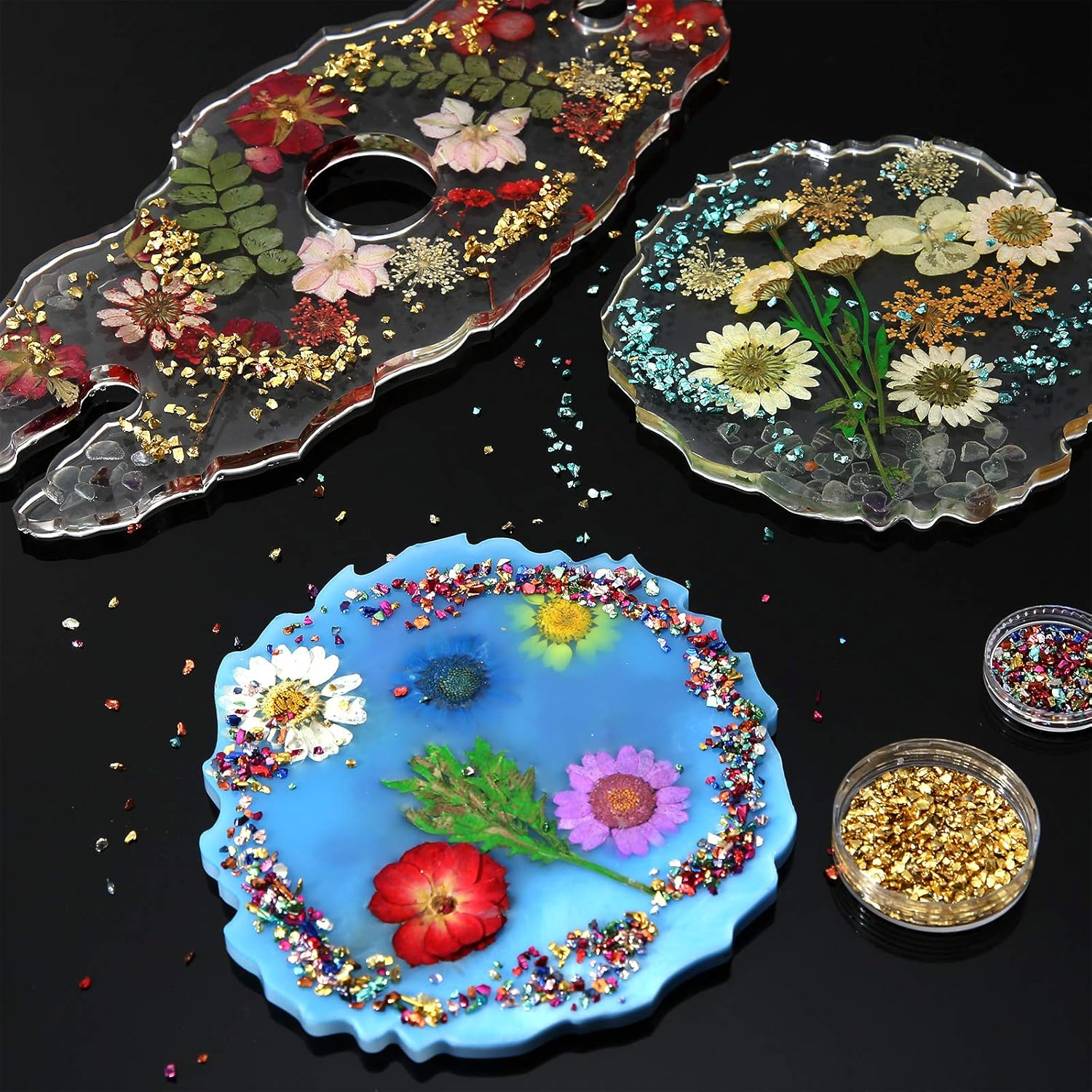 36 Pack Crushed Glass Glitter, Broken Crushed Glass Pieces for Craft Resin Nail DIY Craft Vase Filler Epoxy Resin Art Jewelry Making image number 4