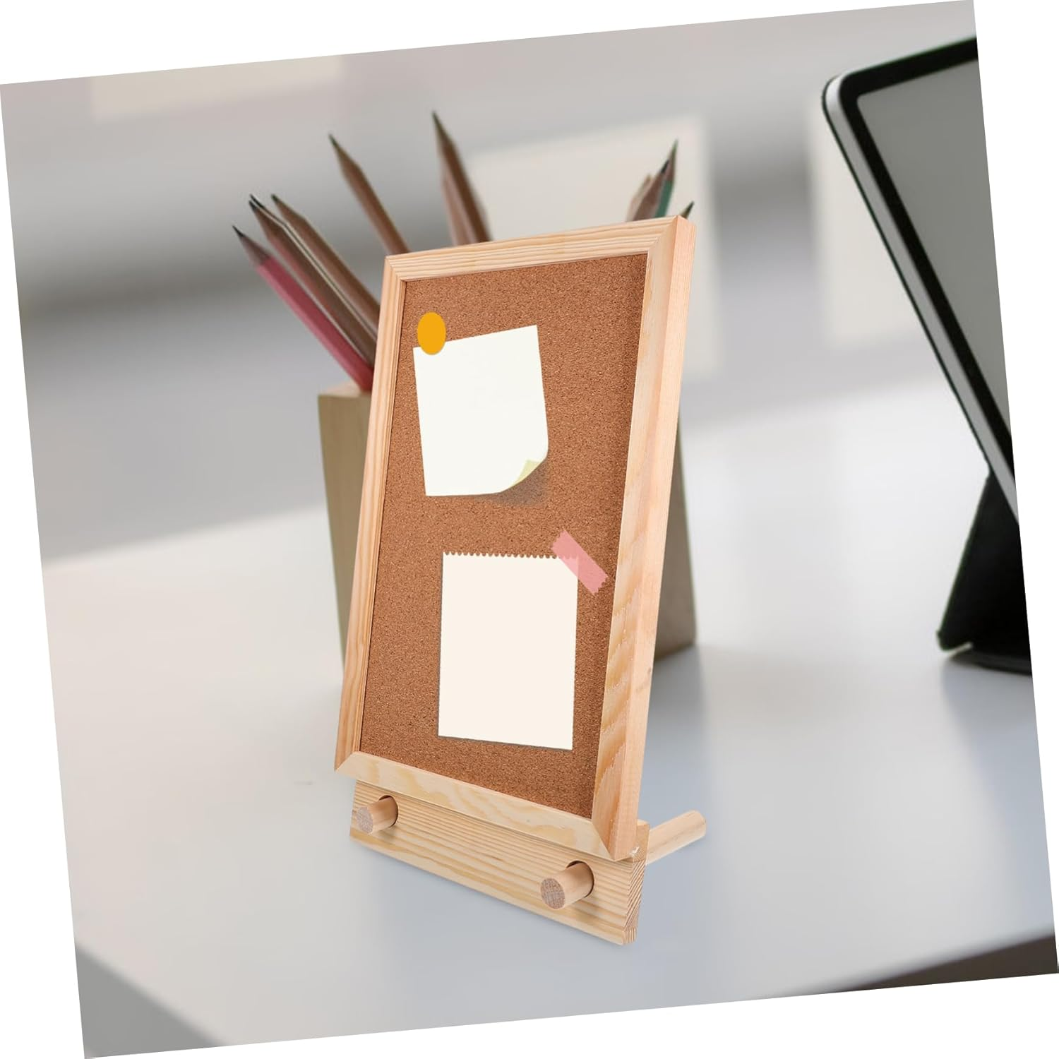 COHEALI Desktop Memo Board Cork Bulletin Board for Office Home Study Decorative Pin Push Style Memo Notice for Photo Display image number 4