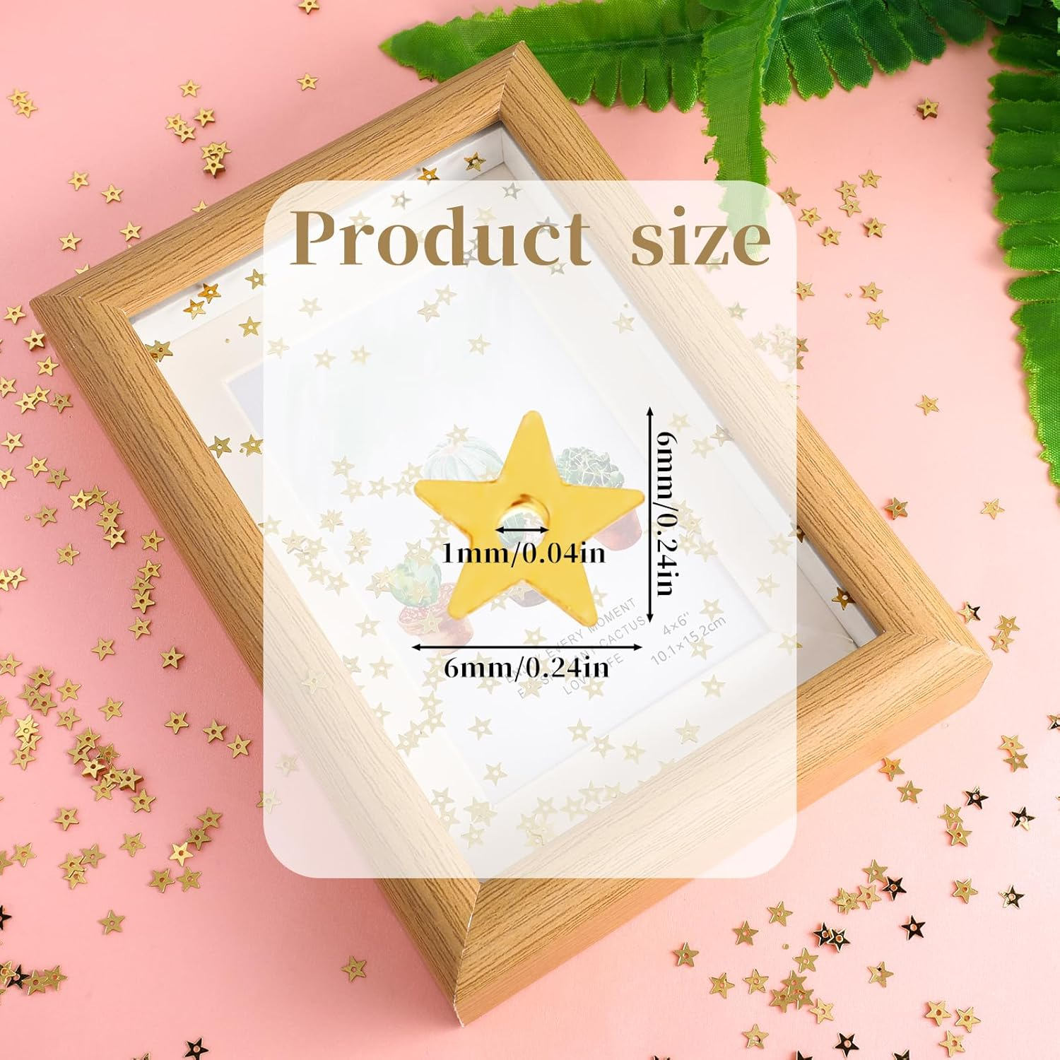 6Mm/0.24" Gold Star Sequins Art Craft Glitter Mini Stars Sew on Sequins Hollow Star Embroidery Sequin Star Confetti Star Table Metallic Foil Stars Sequin with Holes for Sewing Jewelry Home Decoration image number 4