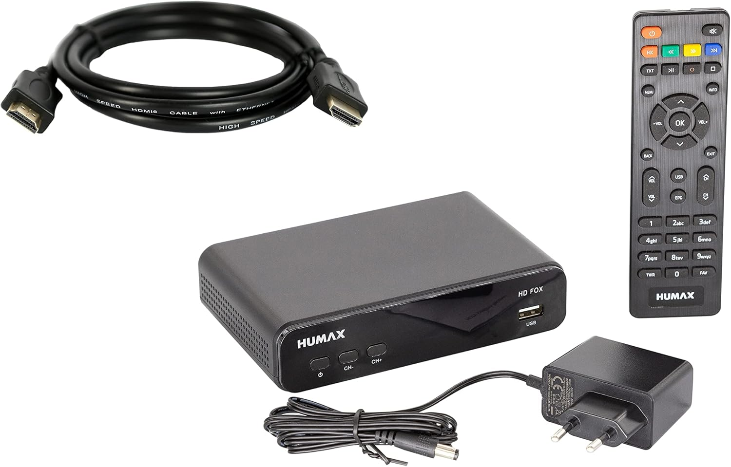 Humax Digital HD Fox Digital HD Satellite Receiver 1080P Digital HDTV Satellite Receiver with 12V Power Supply Camping - Astra Pre-Installed - HDMI, SCART, DVB-S/S2 PVR Ready image number 3