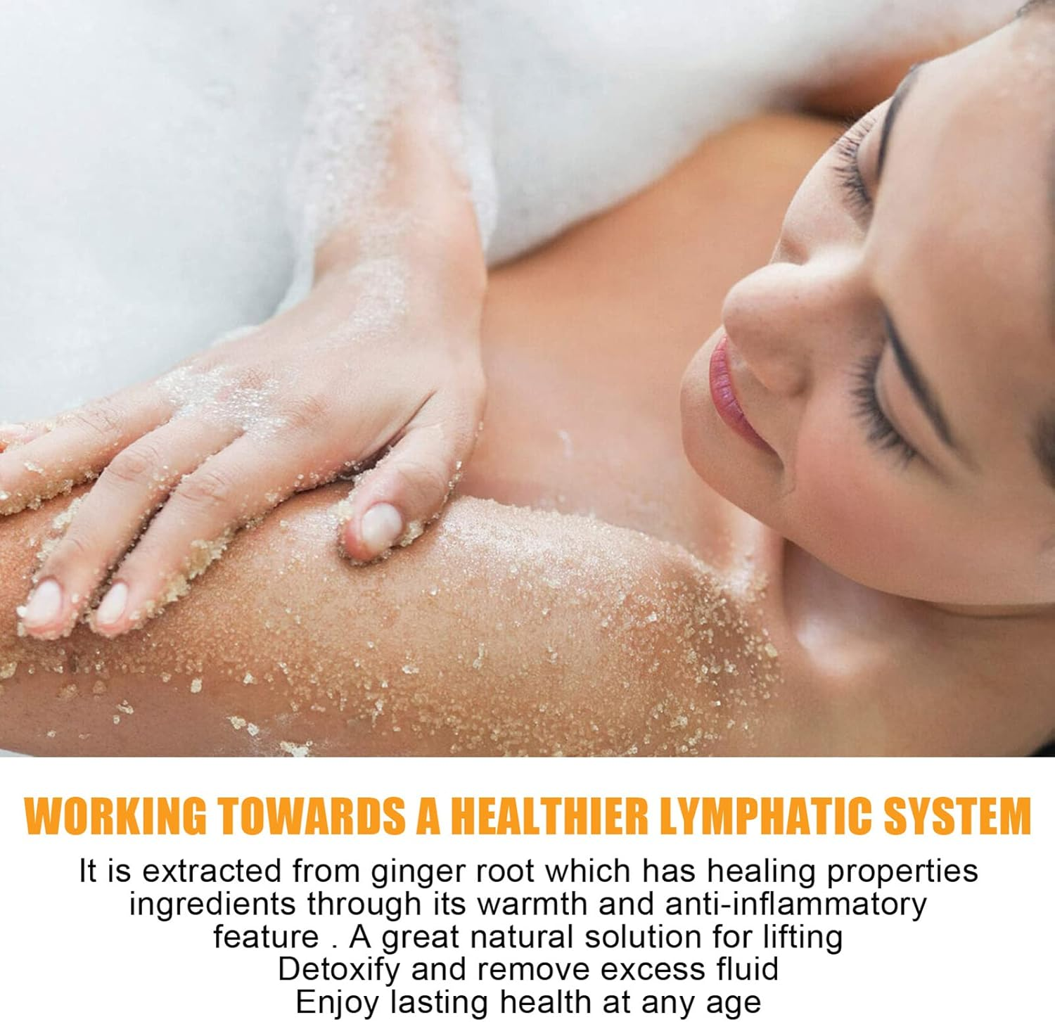 30G Ginger Bath Scrub Salts Improves Lymphatic Swelling Dissipate Moisture Smooth Clean image number 5