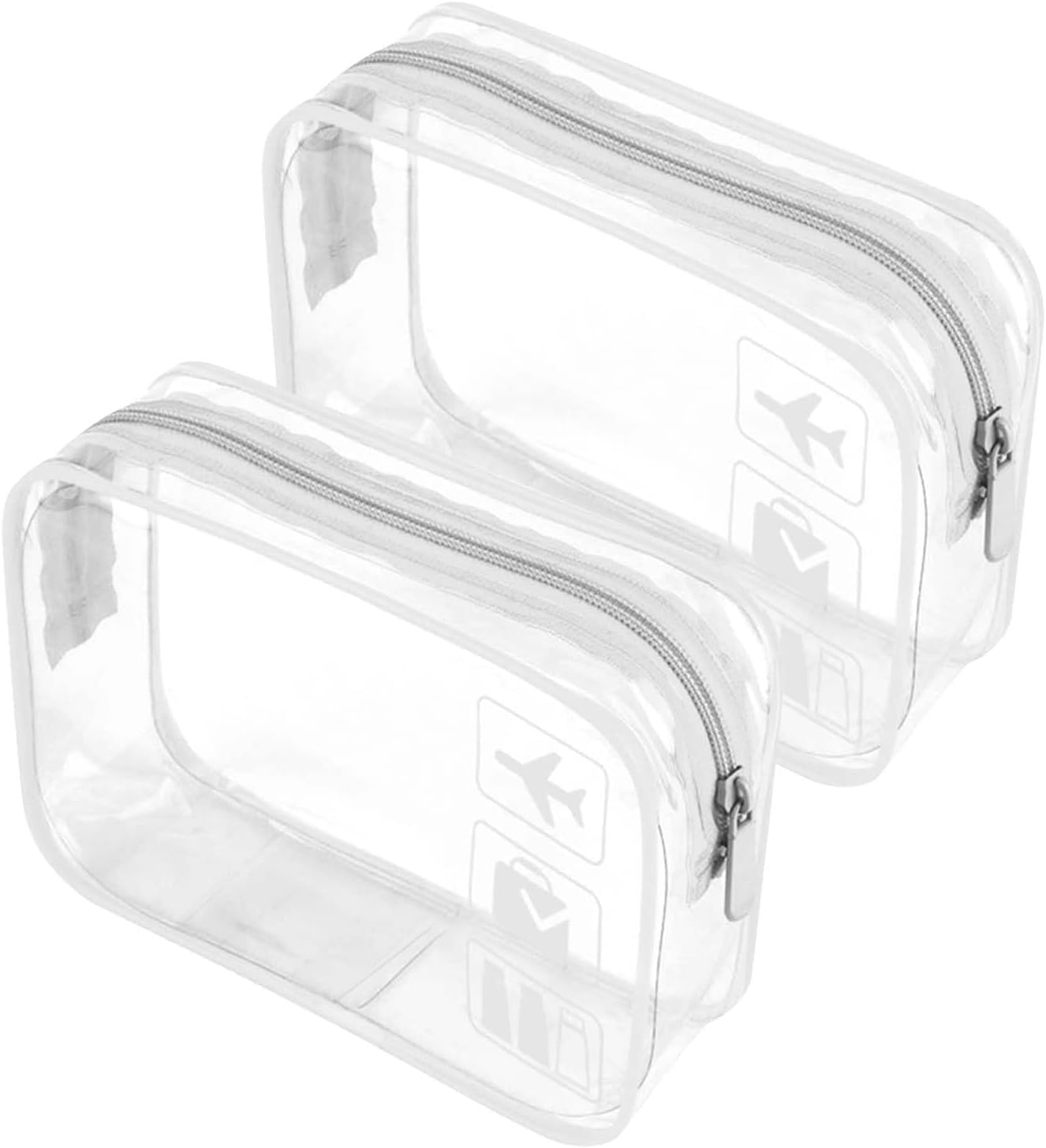 ZPLASK 2 Pcs Airport Security Liquids Bags, Clear Travel Toiletries Bag, Clear Toiletry Bag Carry on Liquid Bag Clear Shower Bag for Travel Accessories Wash Bag for Travelling and Holiday, image number 3