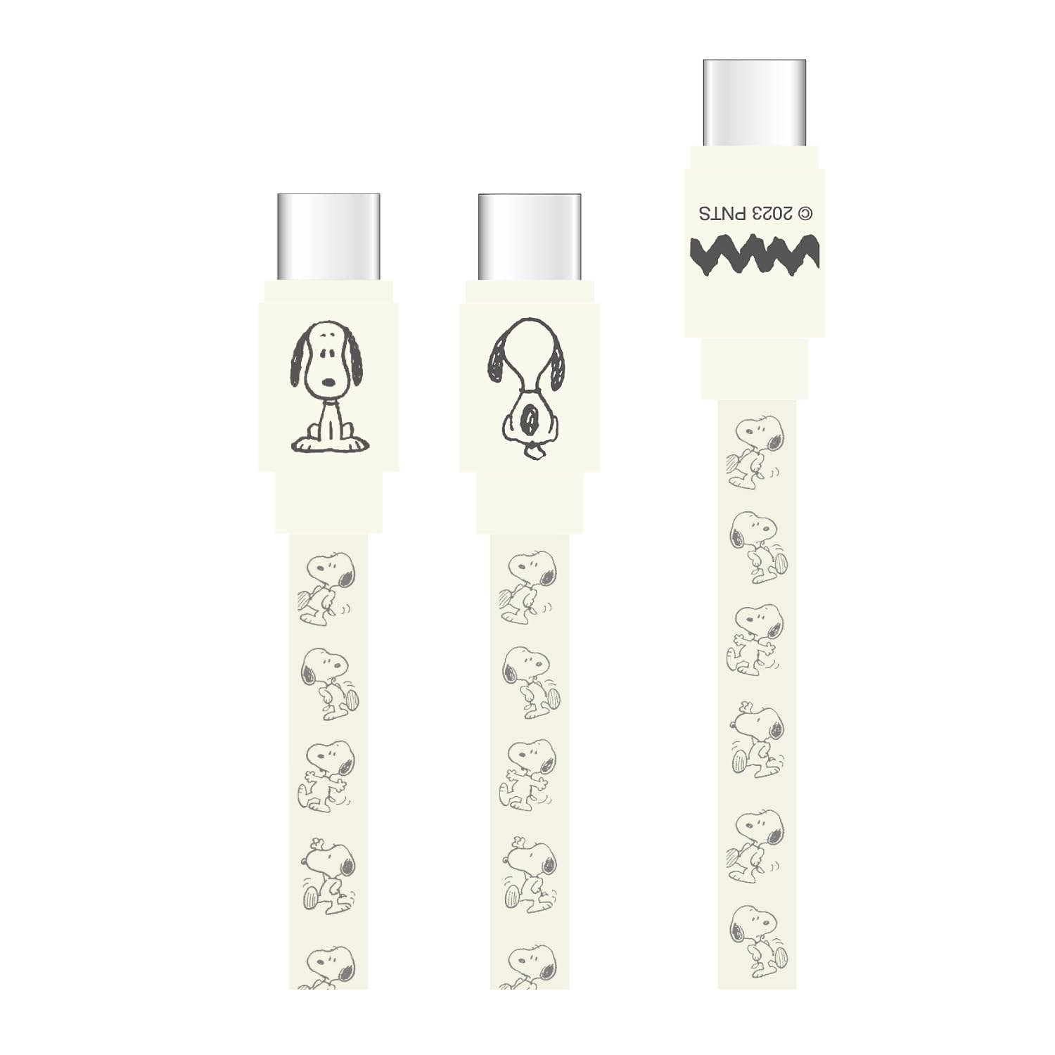 Gourmandies Peanuts Snoopy PD60W Compatible USB 2.0 Type C Cable Ivory SNGG-44IV