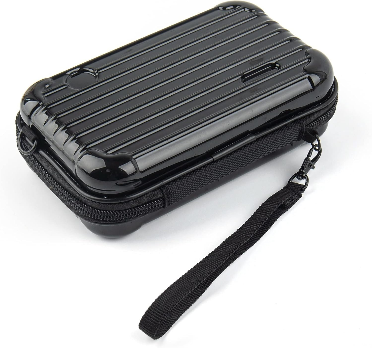 Framendino, Purple Hard Shell Cosmetics Case Carrying Bag for Toiletry Mini Cross Body with Detachable Grip Rope and Shoulder Strap Women