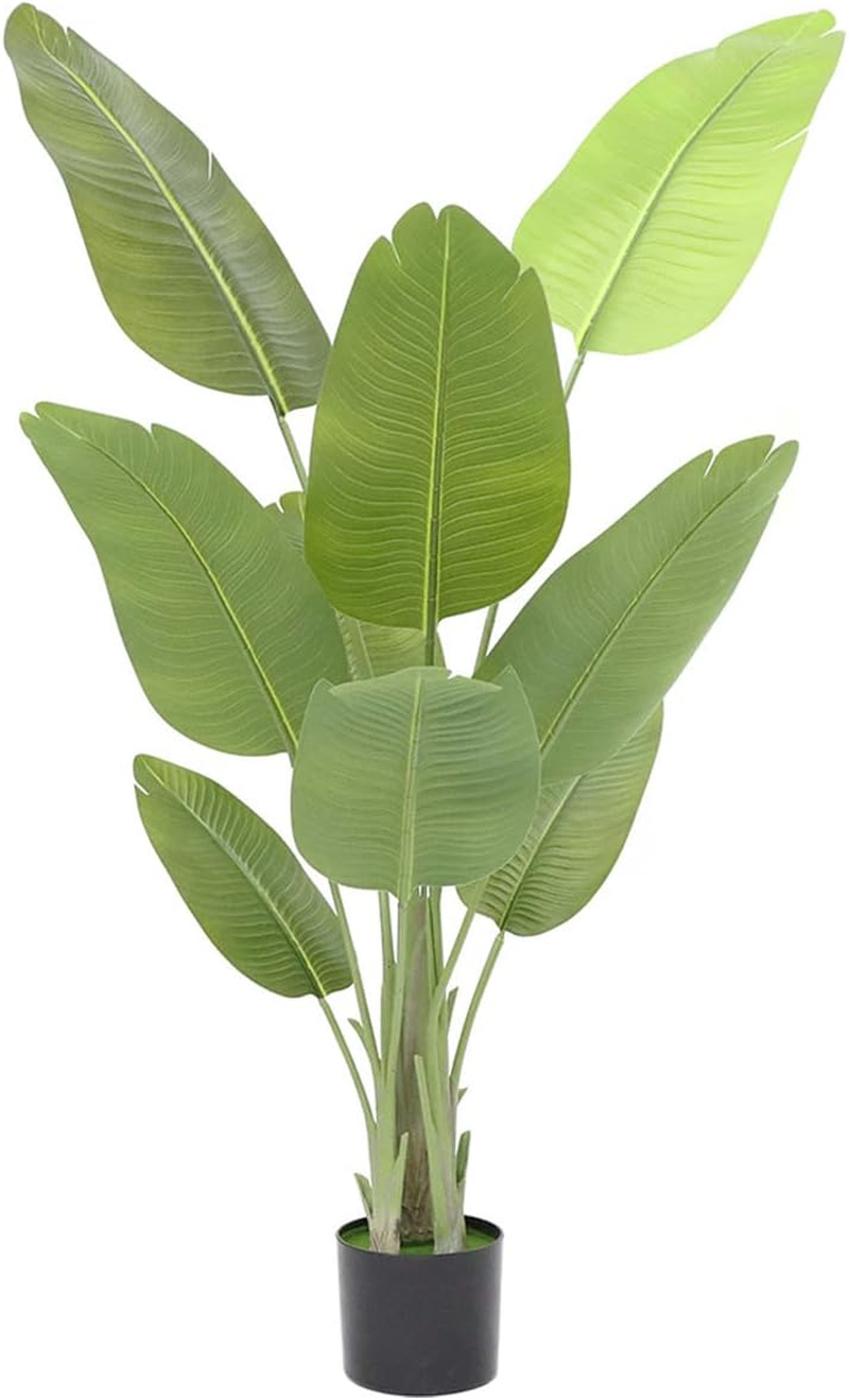 5.25Ft/160Cm Artificial Bird of Paradise Plants,Large Silk Plant Faux Tropical Plant in Pot Artificial Tree for Home Office Porch Garden image number 3