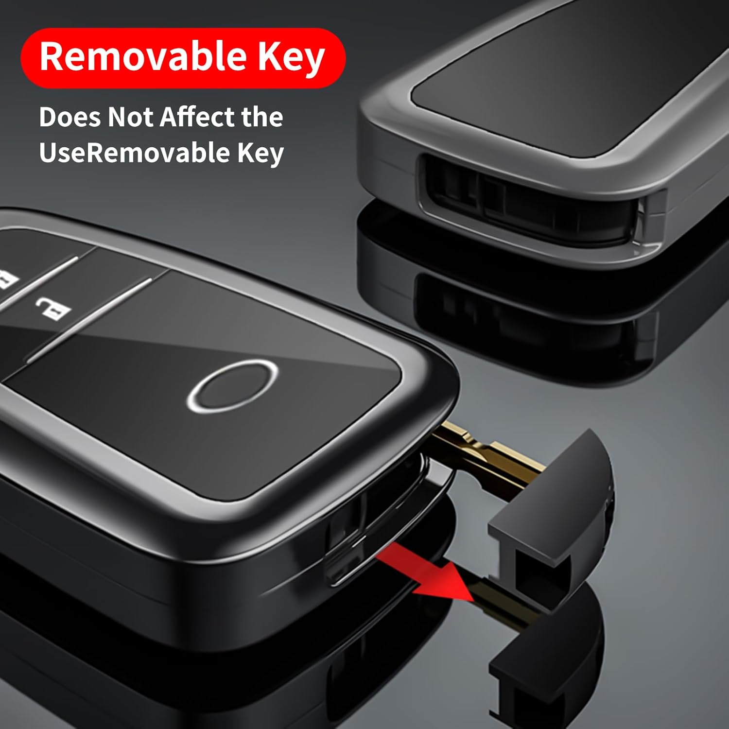 Auto Key Shell Decoration Suitable for 2024 2025 Toyota Land Cruiser Prado 250 1958 Lc250 J250 Smart Key Protective Cover Exterior Decoration Accessories ((Gray a Style)) - (Silver A Style) image number 4