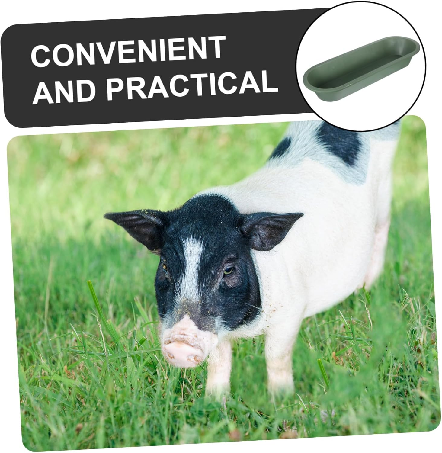 Heavy-Duty Oval Feed Trough for Livestock Thickened Weather-Resistant Plastic Pig Feeding Container for Chicken Duck Pigeon Goat Cow Piglet Outdoor Use image number 4