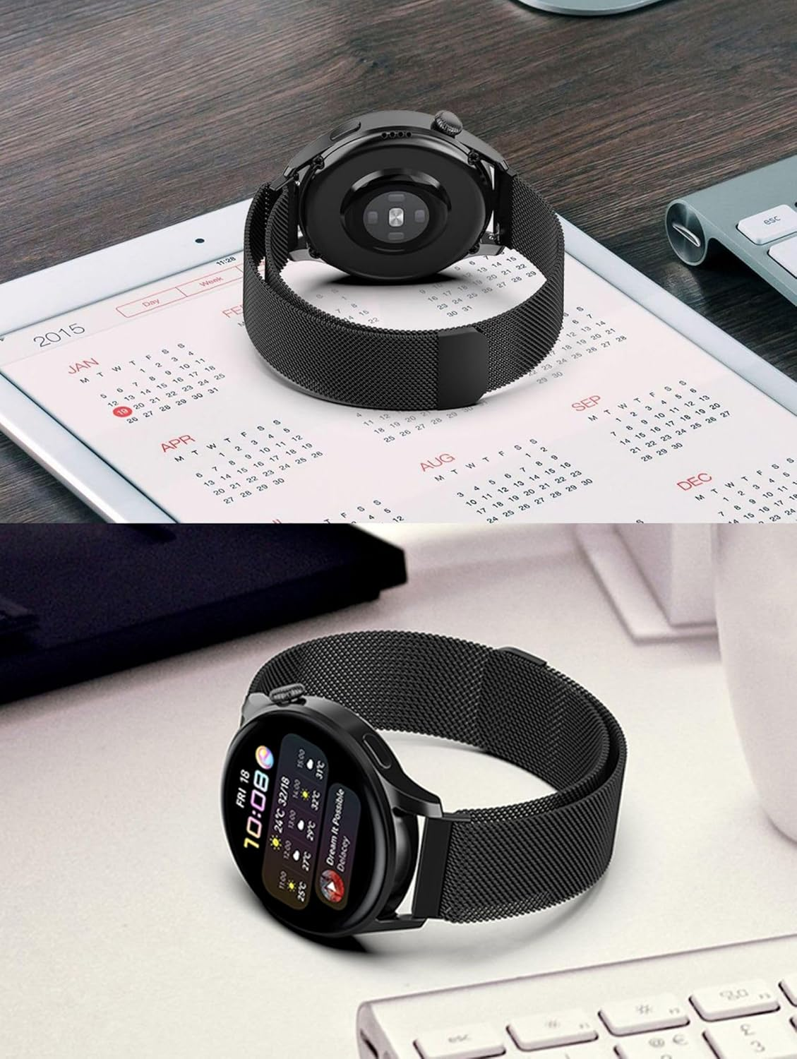 GIOPUEY Magnetic Bracelet Compatible with Nothing CMF Watch 3 Pro, Braided Stainless Steel Strap, Wear-Resistant, Magnetic, Replacement Strap image number 1