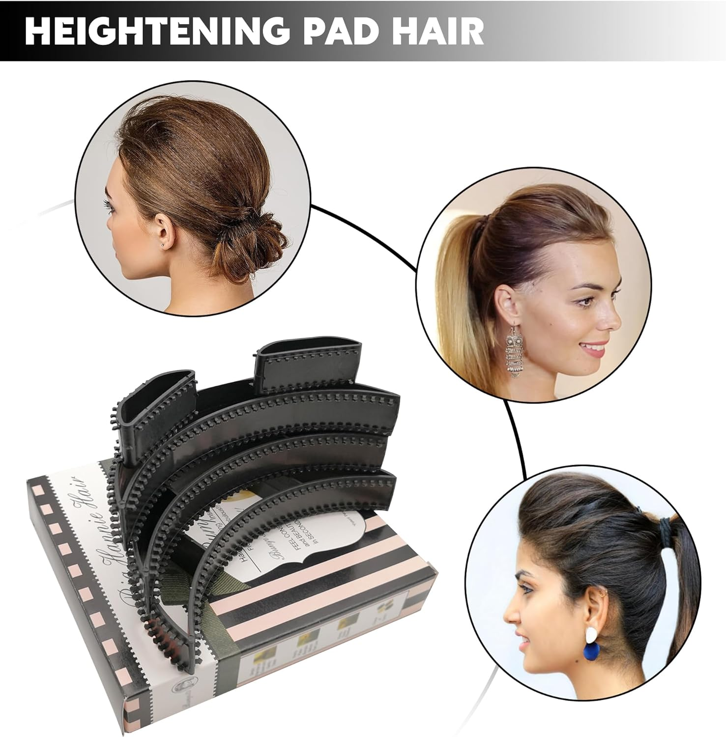 AEGYPIUS 5 PCS Charming Bump It up Volume Inserts Hair Comb for Added Volume, Black Hair Style Tool Hair Comb, Hair Base Styling Accessories for Women Lady Girl (Black)