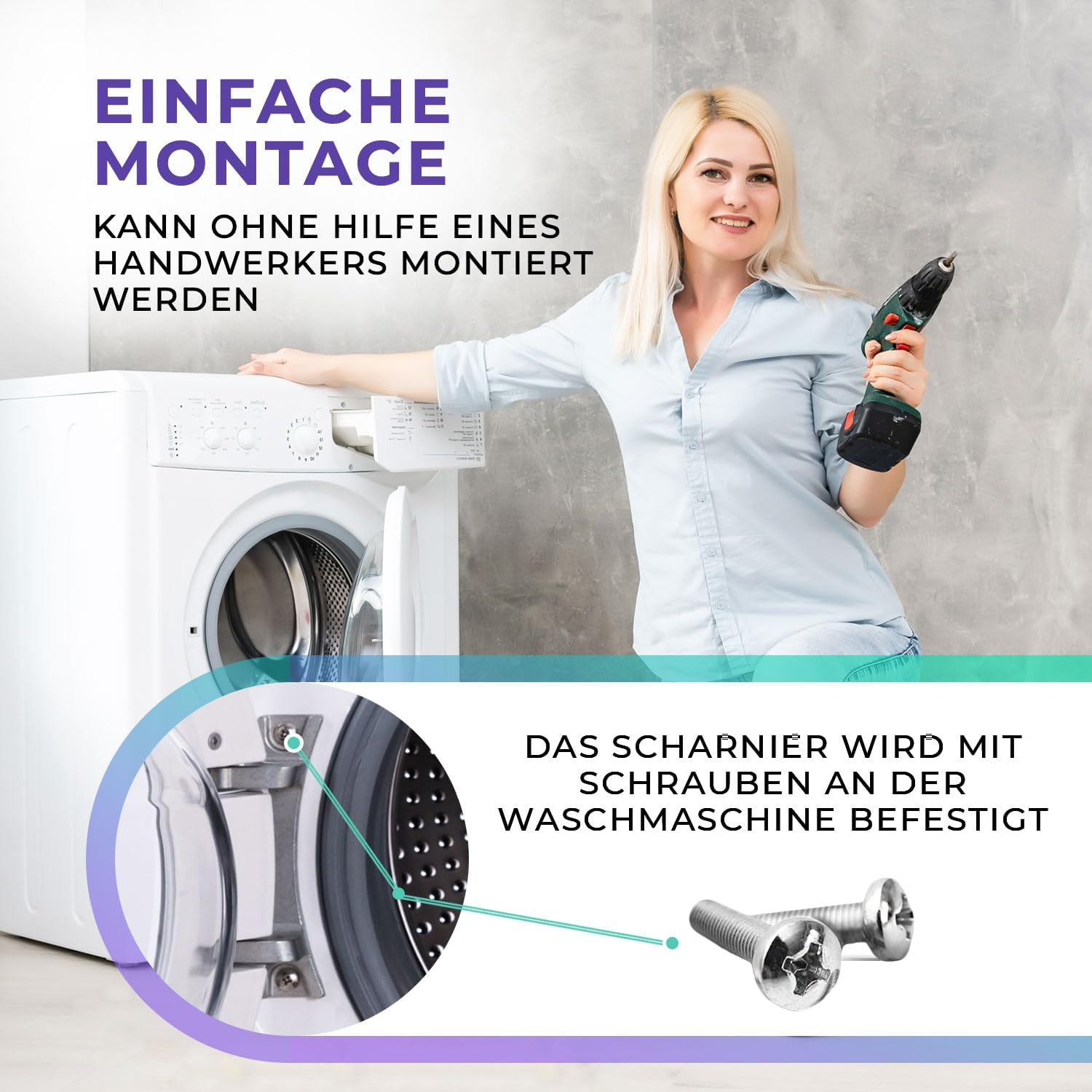 Door Hinge Replacement for Bosch Siemens 171269 00171269 Hinge Front Loading Window Hinge for Washing Machine