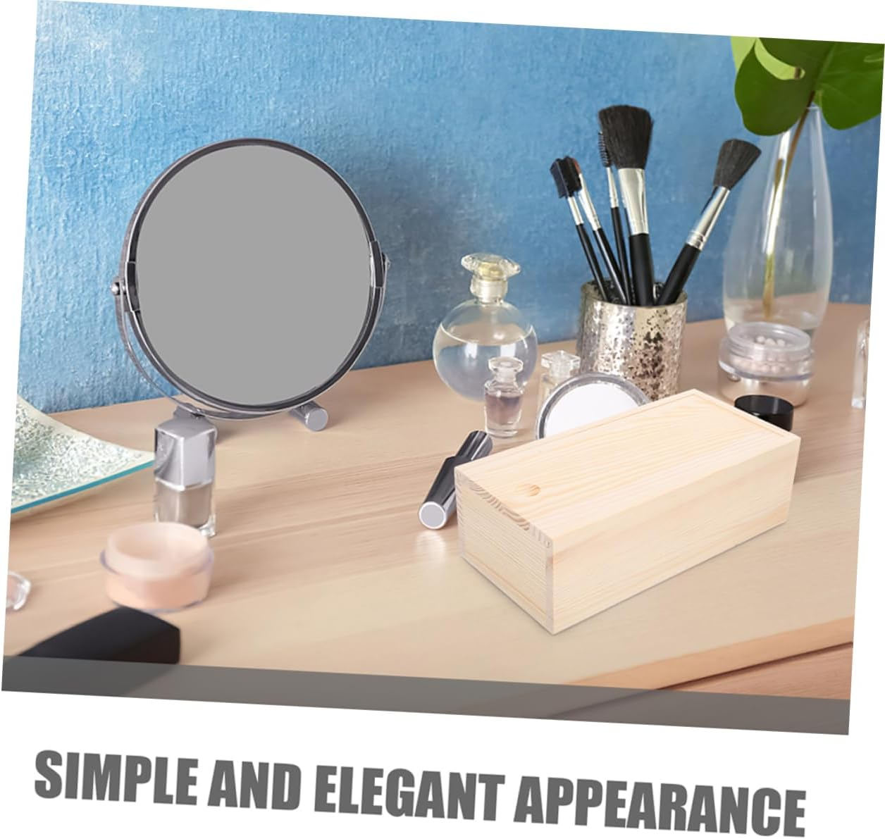 UTHCLO 2Pcs Solid Pine Wood Storage Box Wooden Slide Lid Boxes for Needle DIY Project Storage image number 2