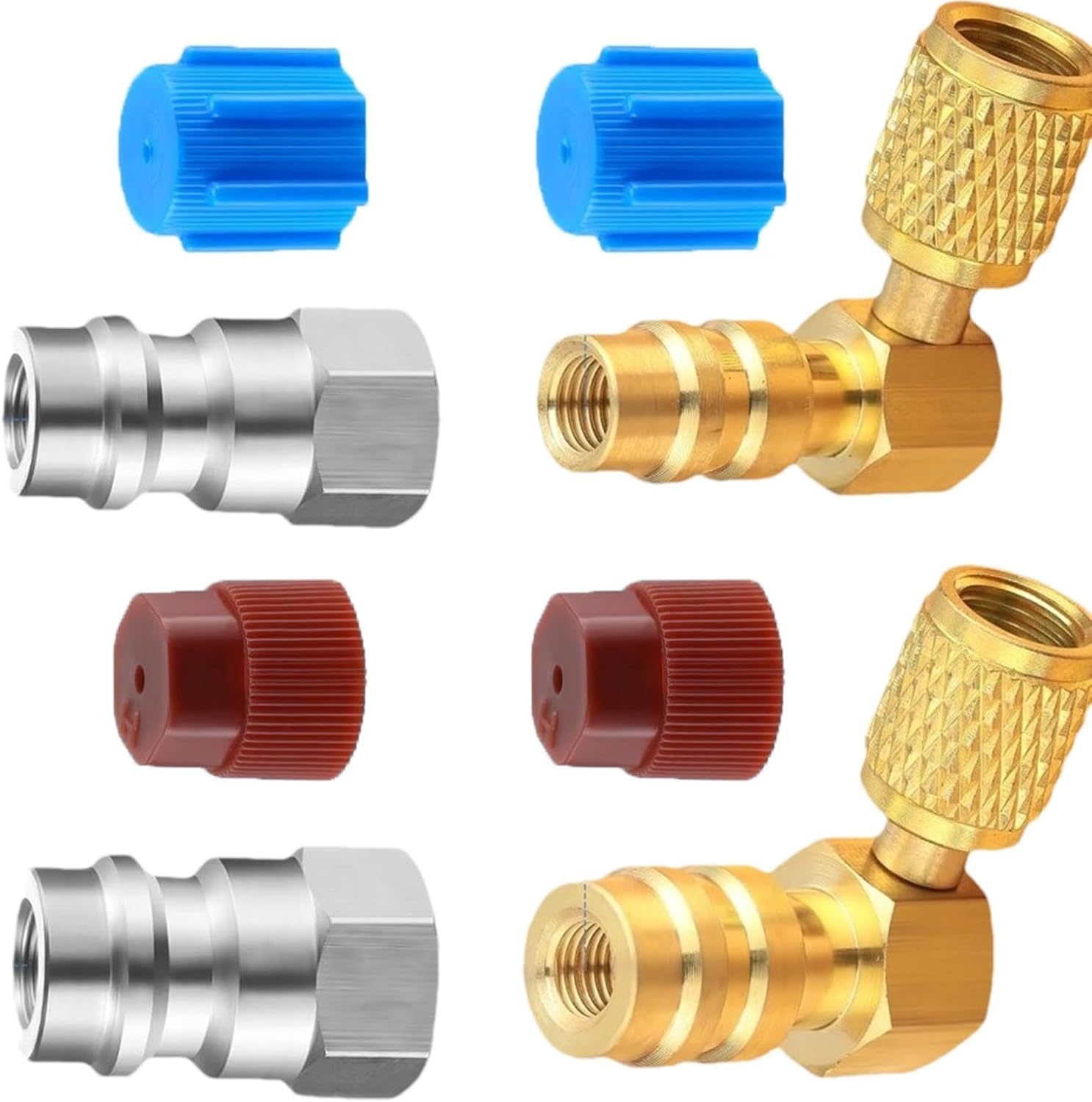 R134A Conversion Kit - Quick Coupler Valve Adapter R12 to R134A,R12 to R134A Conversion High/Low Pressure Adapter for Car A/C Refrigerant System image number 3