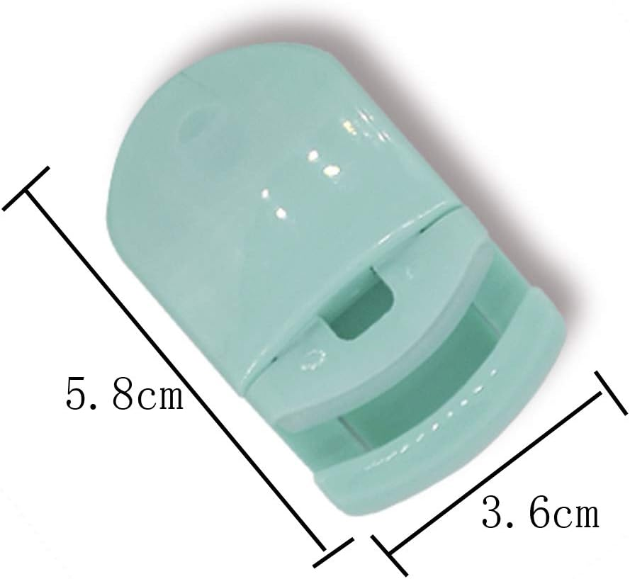 2 Pieces Mini Eyelash Curler - Portable Travel Plastic Lash Curler with Replacement Pads - Fits All Eye Shapes, No Pinching or Pulling (Pink, Green) image number 2