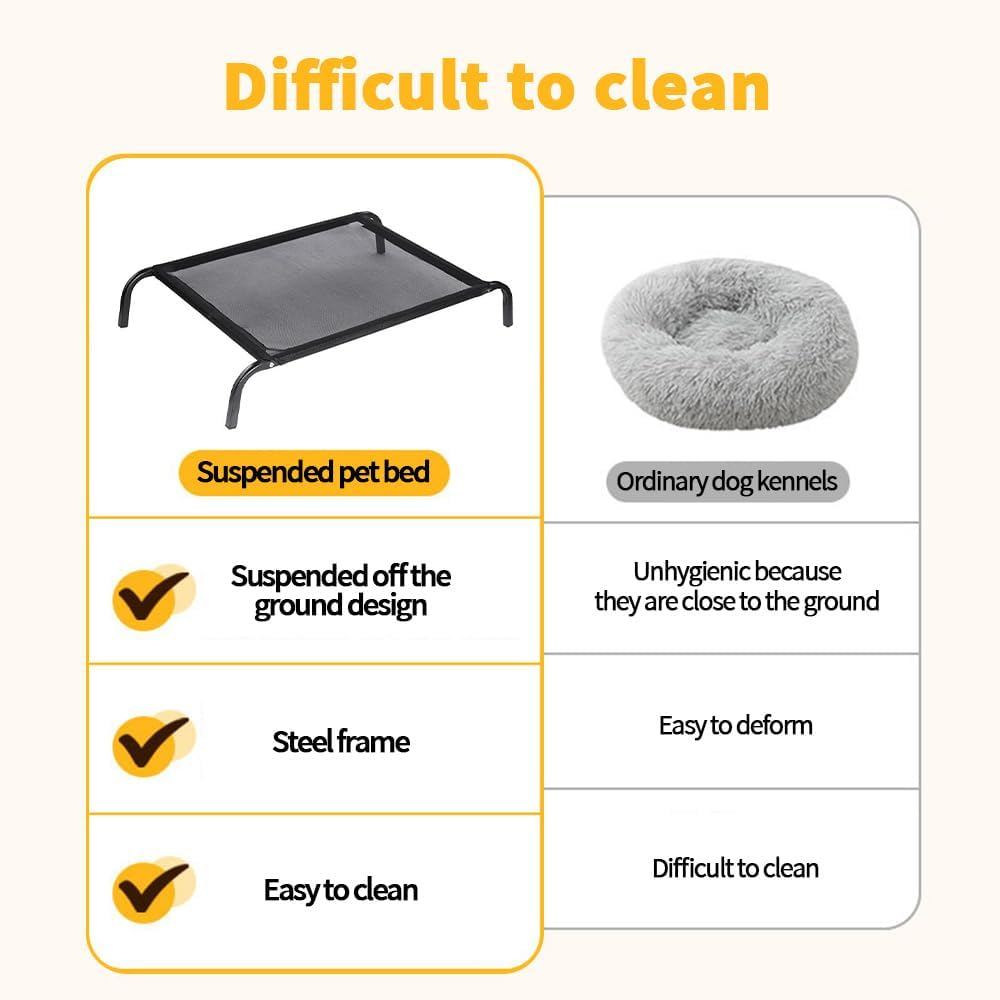 TOMVAES Dog Bed Raised Dog Bed Durable Scratch-Resistant Moisture-Proof Antibacterial Washable Suitable for Small and Medium-Sized Dogs to Cool down for Indoor and Outdoor Use, 67 * 58 * 15Cm image number 1