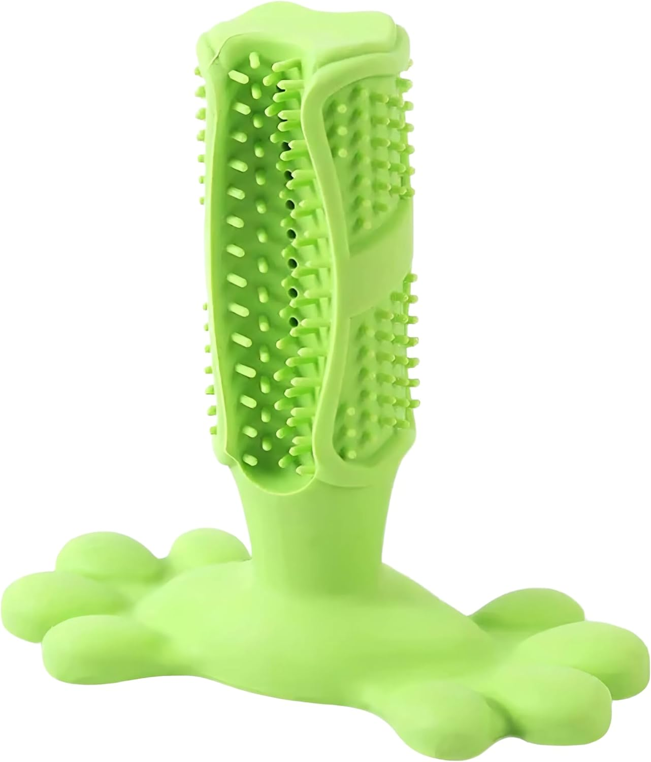 Ezonedeal Dog Toothbrush Dog Chew Toy Puppy Dental Care Massager Small Medium Doggy Teeth Cleaner Tooth Brushing Stick Natural Rubber Bite Resistant (Green)