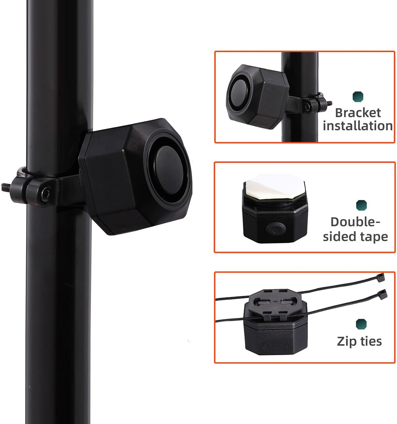 Meichoon Bike Alarm Rechargeable Wireless Vibration Motion Sensor Waterproof with Remote Control Anti-Theft Burglar System 110Db for Bicycle Motorcycle Scooter Vehicle Trailer Car image number 2