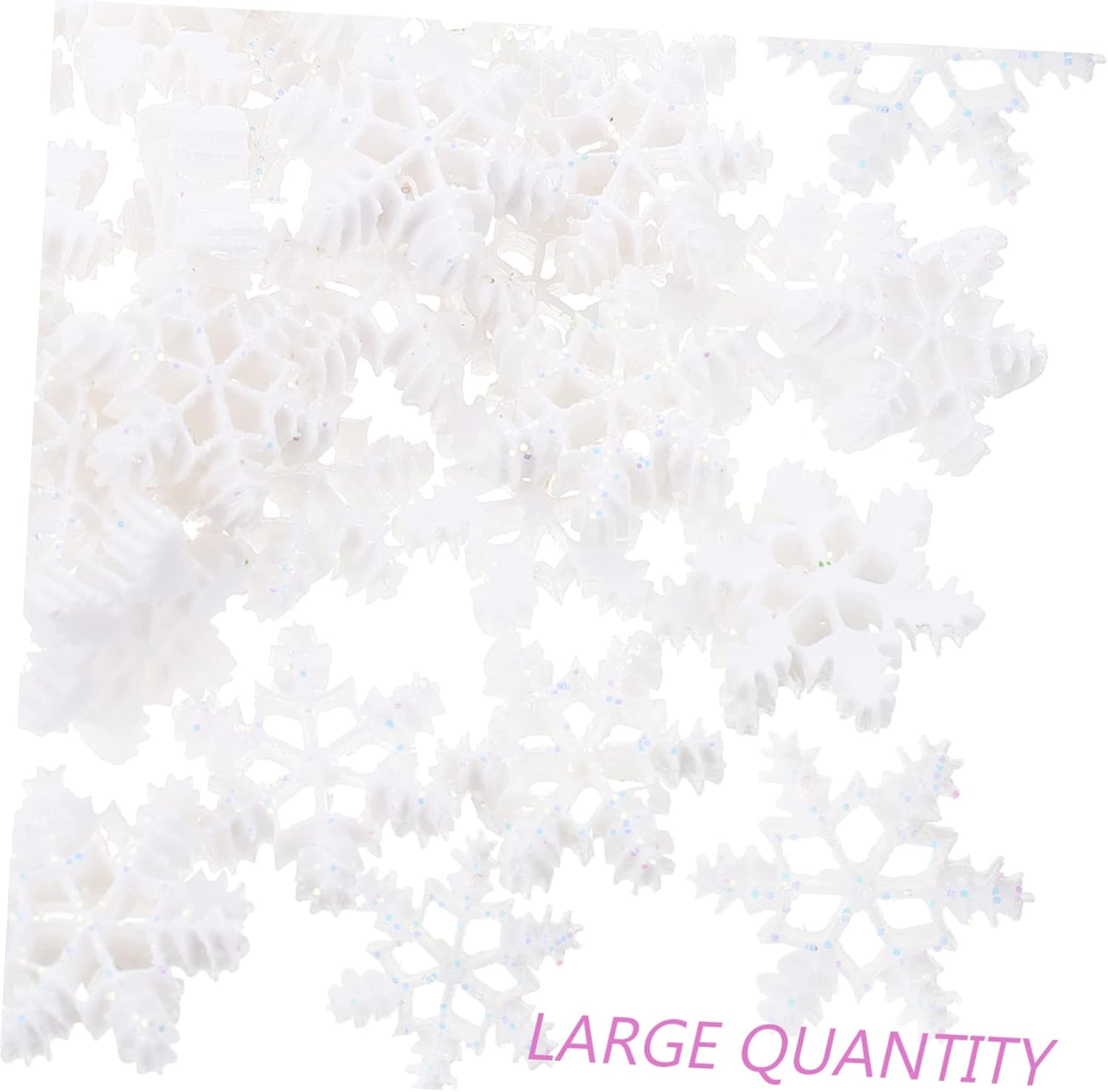 Anneome 50Pcs Mini Resin Snowflake Xmas Micro Landscape Ornaments DIY Hanging Pendants Christmas Tree Accessories White 3D Small Resin image number 2