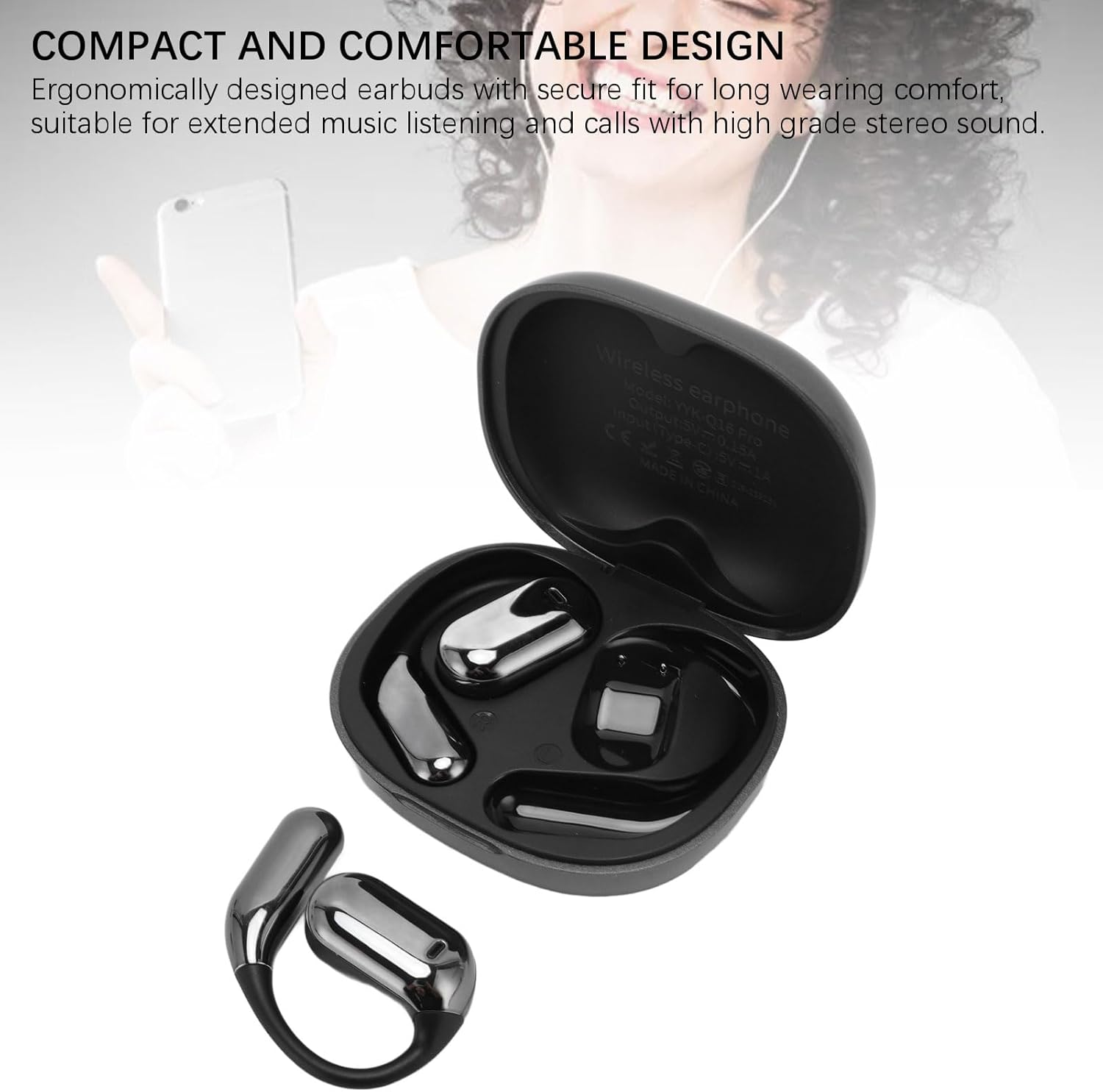 ASHATA Translation Earbuds Real Time with 144 Languages & Accents Online, Two Way Translator Device, AI Language Translator Earbuds, Headphones Translating Device with Charging Case image number 3