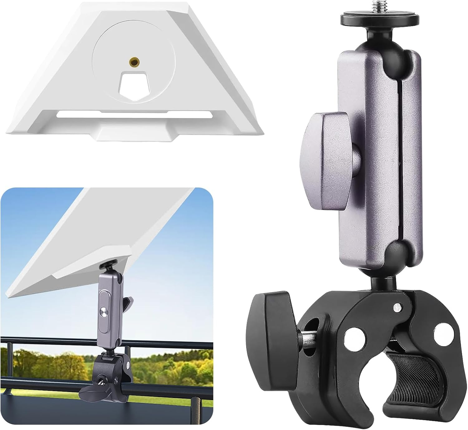 Daboot Starlink Mini Mount - Adjustable Clamp Accessories for Starlink Mini Dish, Fits 2.2&ndash;5CM Poles, Ideal for RV Ladders, Roof Racks, Vans, Boats, Campers, and Outdoor Use image number 2