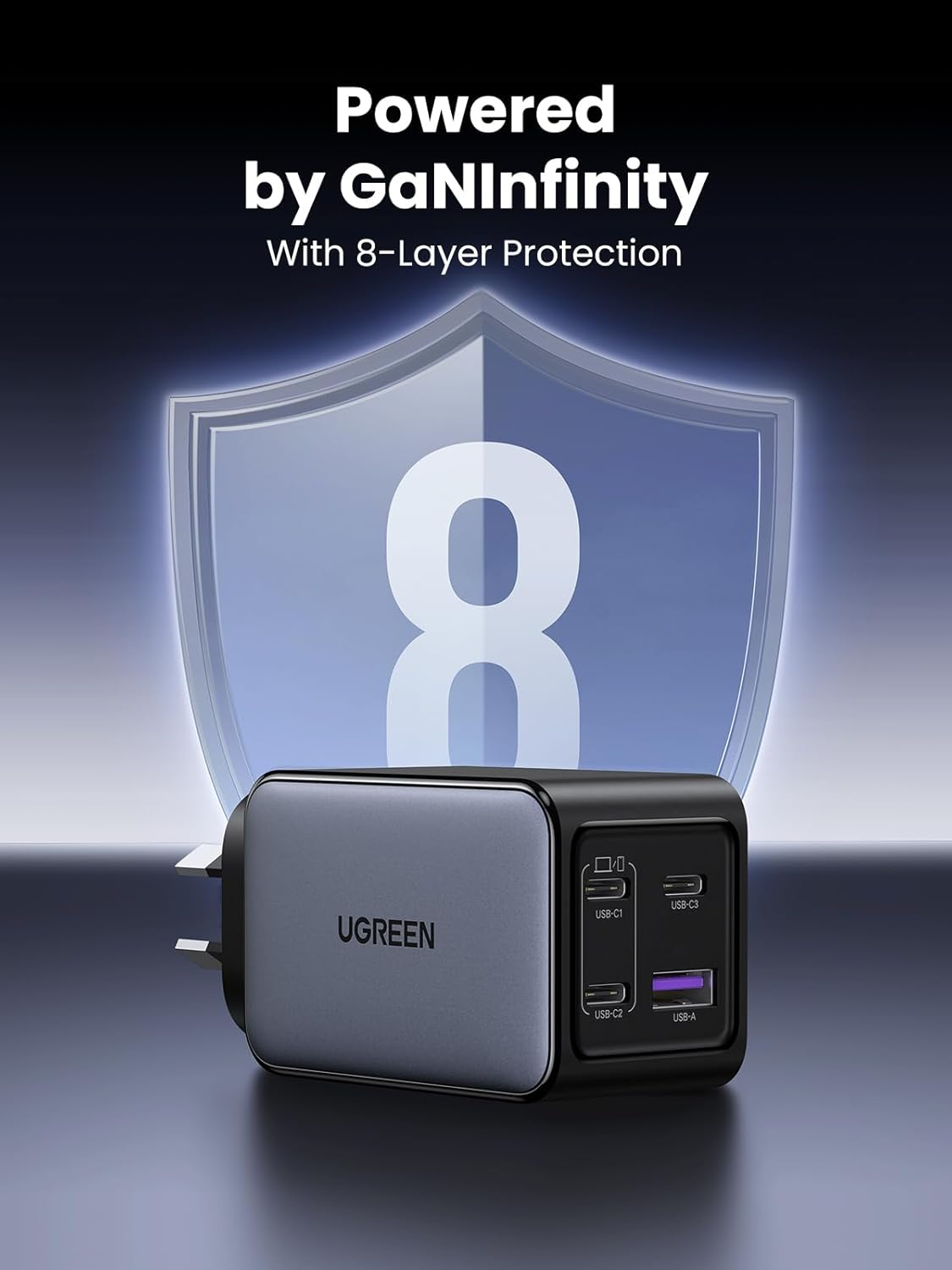 UGREEN 65W USB C Charger 4 Ports Nexode Gan II Fast Charging Block, PD3.0 Compact Power Adapter AU Plug for Macbook Pro, Dell XPS, Iphone 17 Pro Max/16/15, Ipad, Galaxy S25 Ultra (PPS 45W), Pixel 10/9 image number 3