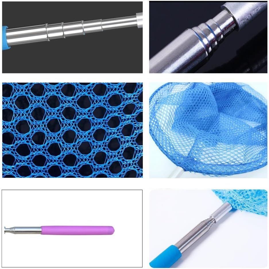 Telescopic Bug Net, Wanfoou 5 Pcs Retractable Fishing Nets, Colorful Butterfly Nets Catching Insects Fishing Nets Outdoor Tools Extendable,For Catching Bugs Fish Insect Ladybird image number 4