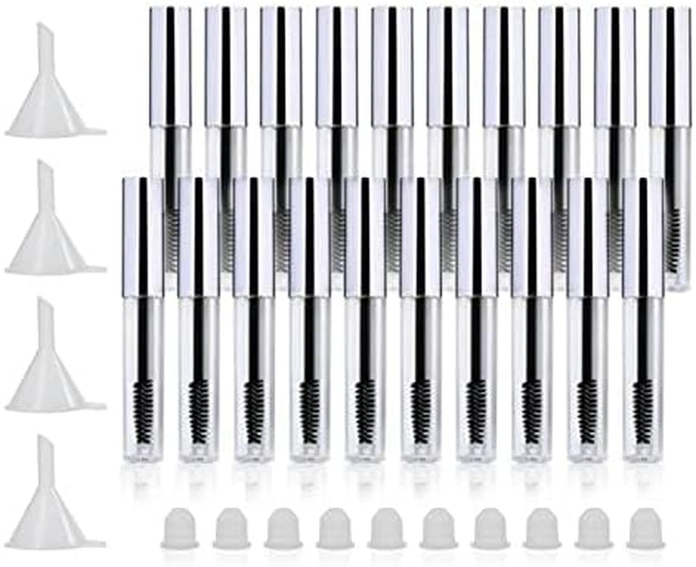 10Pcs 4Ml Empty Mascara Tube and Wand, DIY Mascara Container with Cap,Eyelash Tubes Vials Bottle with Rubber Inserts and Funnels Kit for Castor Oil image number 2