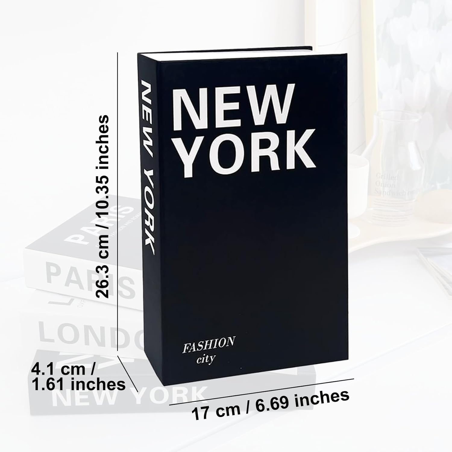 Decorative Books for Home Decor, Set of 3 Stylish Faux Books, DIY Books Stack for Coffee Table/Office/Shelf/Farmhouse/Living Room Decor, Modern Hardcover Stacked Display Books image number 6