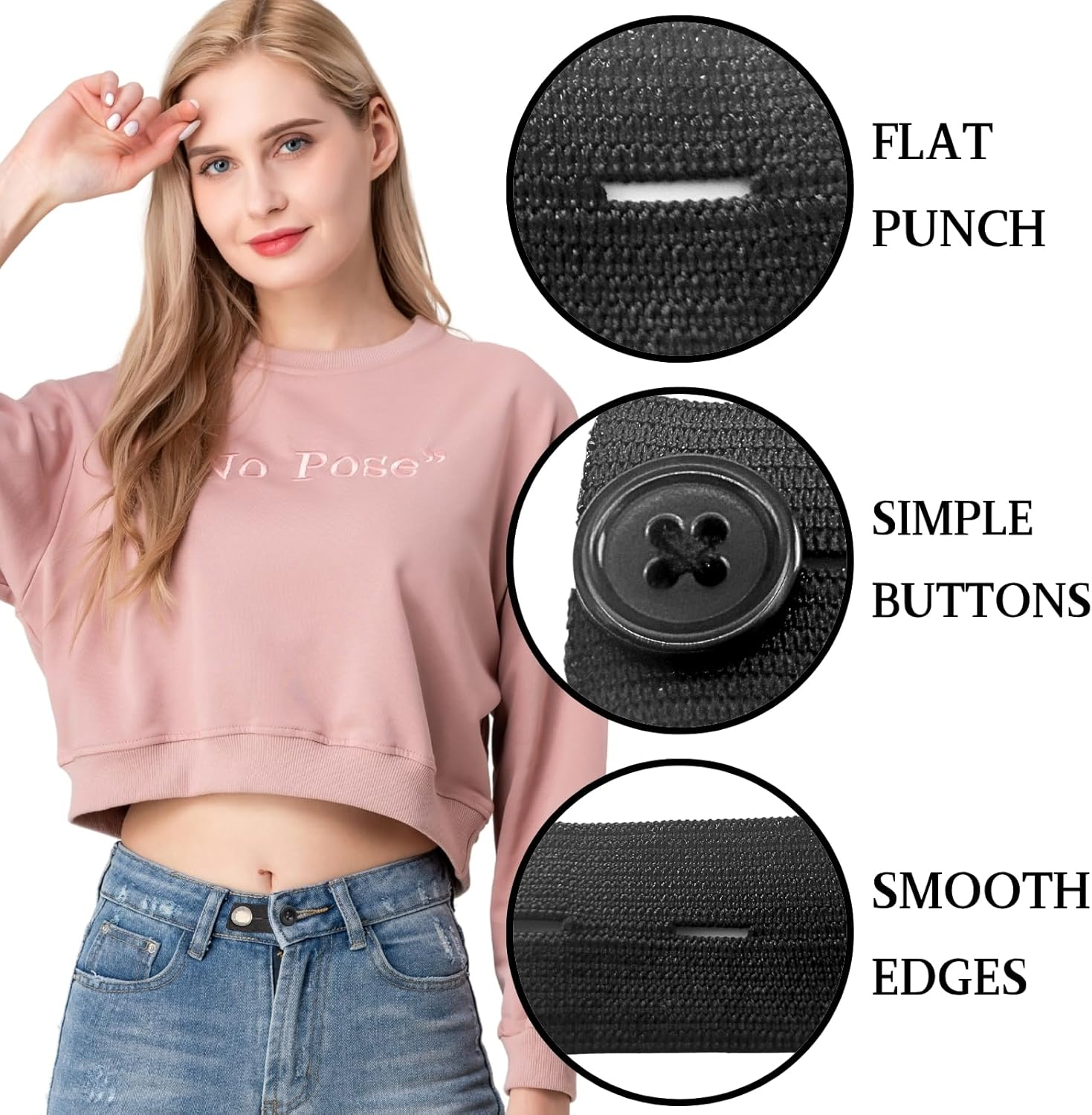 KEYRI 15 Pcs Pants Waist Extender Trouser Adjustable for Men Women Button Extender Waistband No Sewing Instant Waistband Extension for Trousers Jeans Pants Slacks Pregnant Trousers image number 1