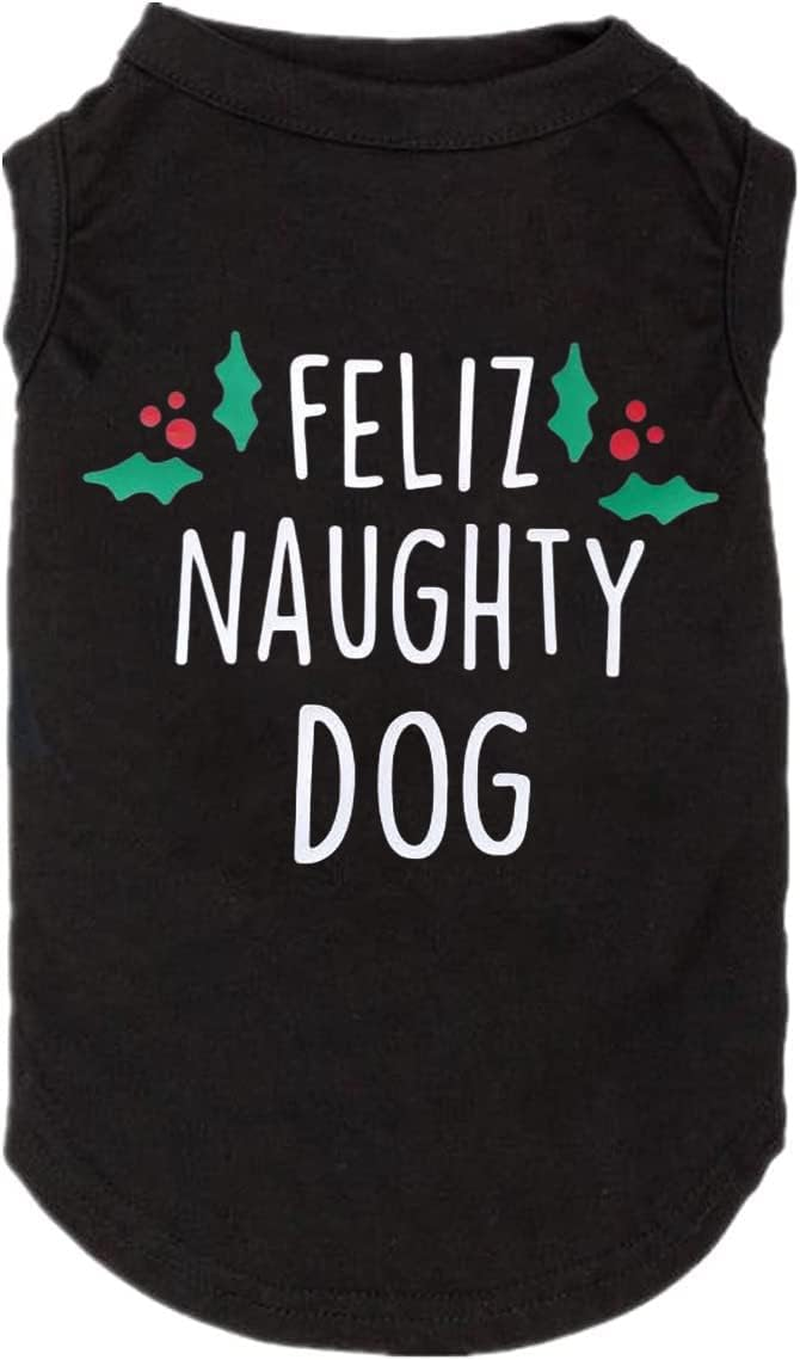 Christmas Dog Shirts for Pet Clothes Soft Breathable Puppy Shirts Printed Pet T-Shirt Puppy Dog Christmas Cosplay Xmas Pet Apparel for Small Medium Large Dogs and Cats (Large, RED)