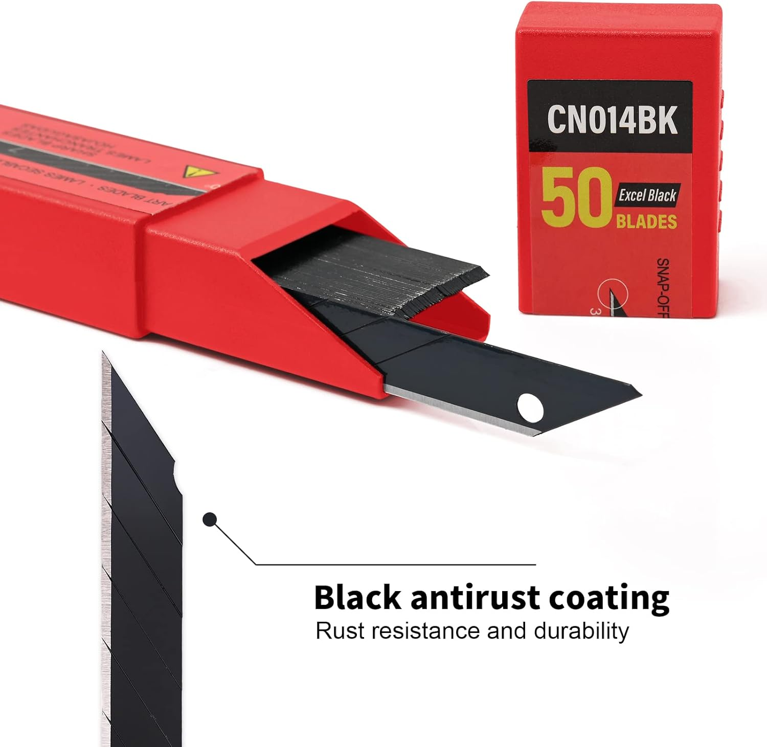 Gomake 9Mm Utility Knife Replacement Blades,30 Degree Snap off Carbon Steel Blades for Retractable Cutting Knives, Hobby, Craft Knife, Box Cutter 100Pcs-Black image number 3